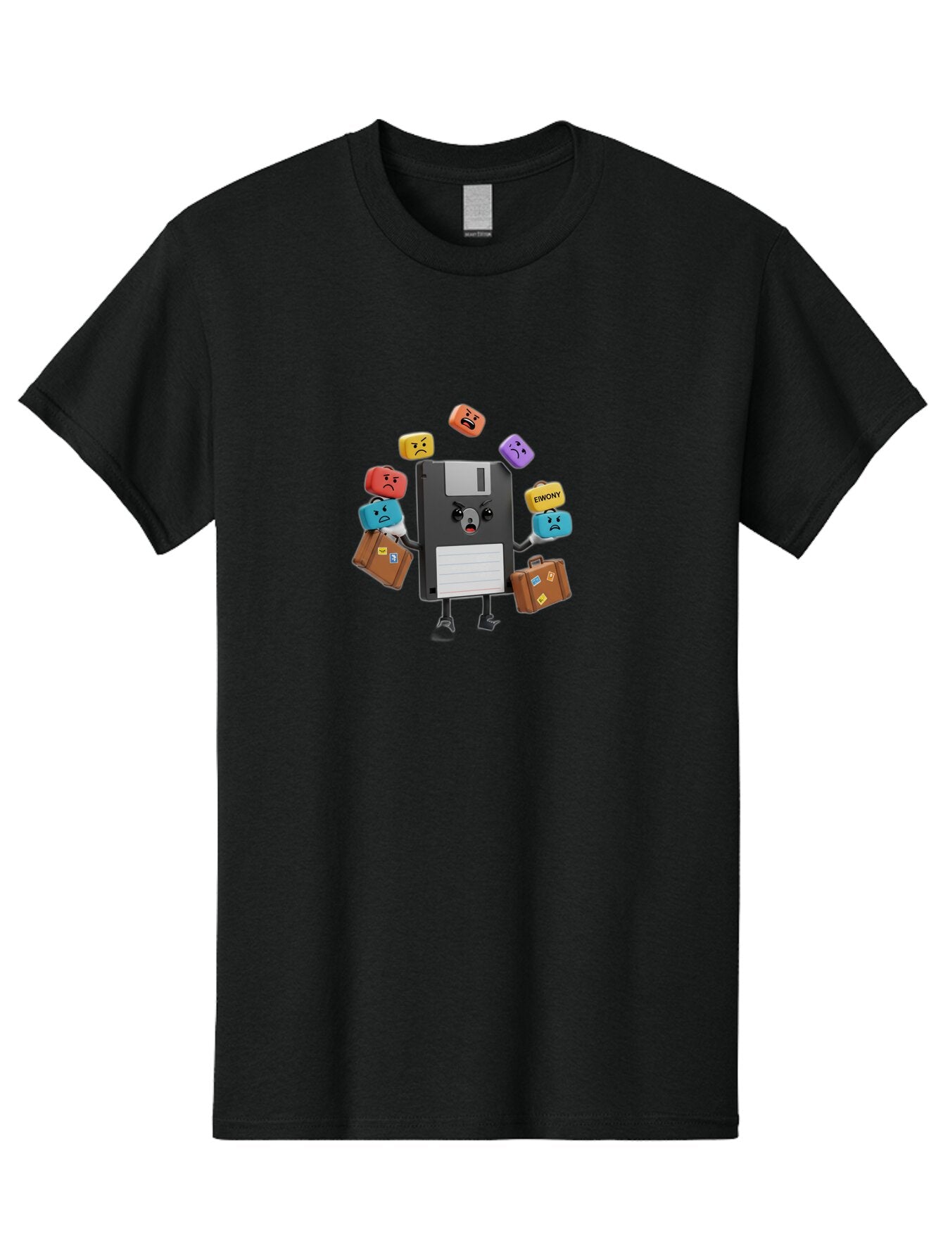 Emoji-Floppy-Disk Men'S Graphic Tee, 100% Cotton, Comfortable Casual Summer Wear, Machine Washable, Vintage Camera, Old Camera, Antique Camera, Black Camera, Classic Photography, Photography Equipment, Nostalgic Device, Film Camera, Camera Art Bao393 9