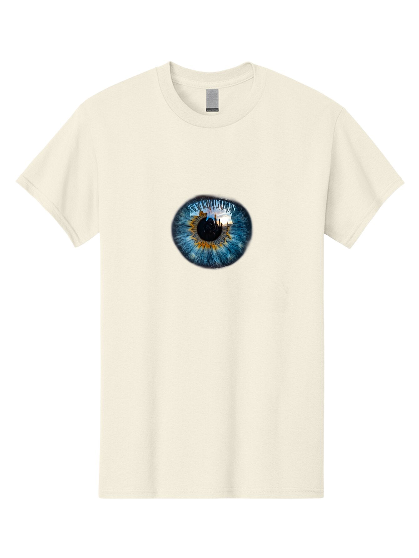 Eye-With-Cityscape Men'S Graphic Tee, 100% Cotton, Comfortable Casual Summer Wear, Machine Washable, Vintage Camera, Old Camera, Antique Camera, Black Camera, Classic Photography, Photography Equipment, Nostalgic Device, Film Camera, Bao399 11