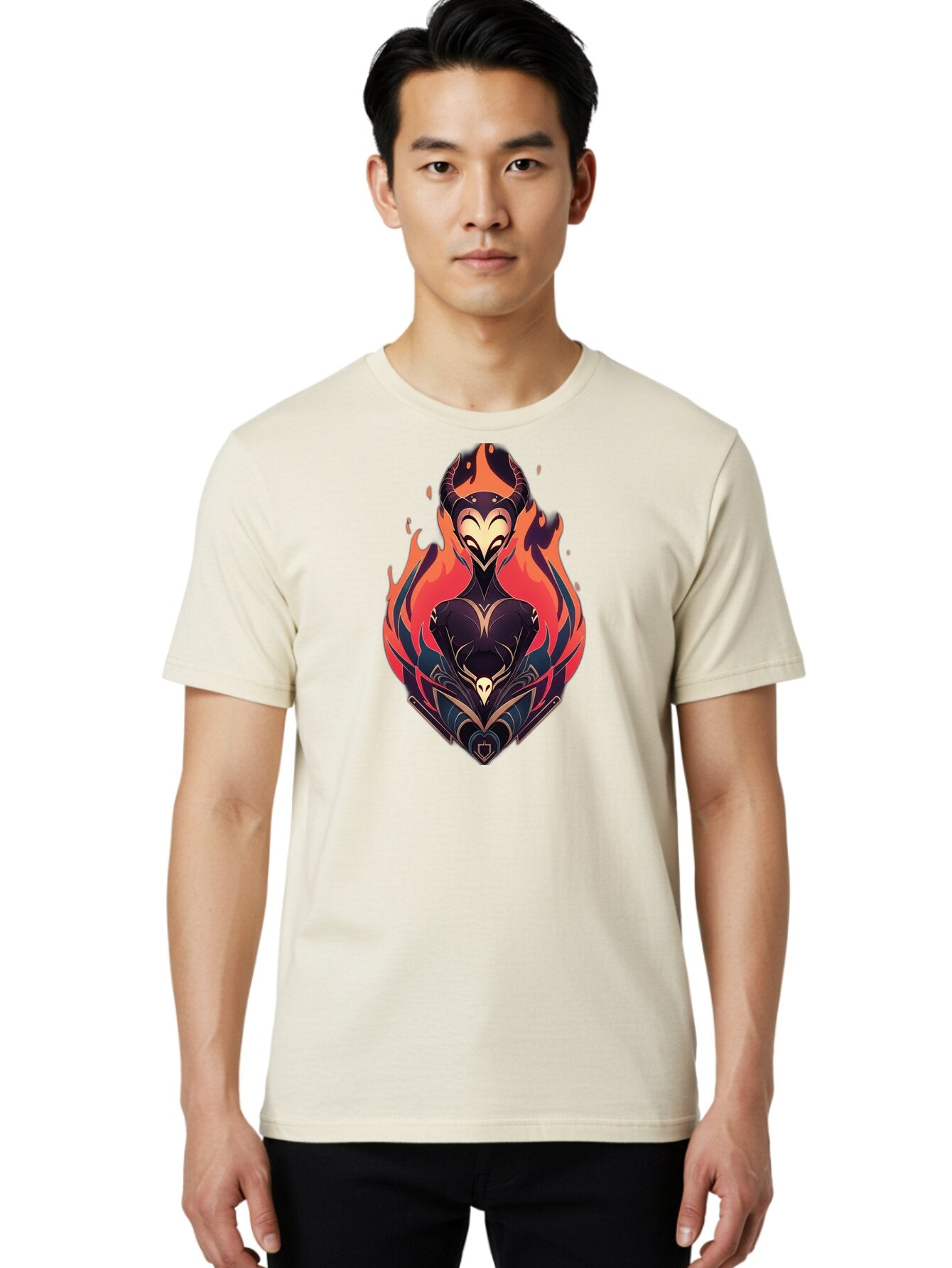 Female-Character-With-Flames Men'S Graphic Tee, 100% Cotton, Comfortable Casual Summer Wear, Machine Washable, Vintage Camera, Old Camera, Antique Camera, Black Camera, Classic Photography, Photography Equipment, Nostalgic Device, Film Camera, Bao403 19