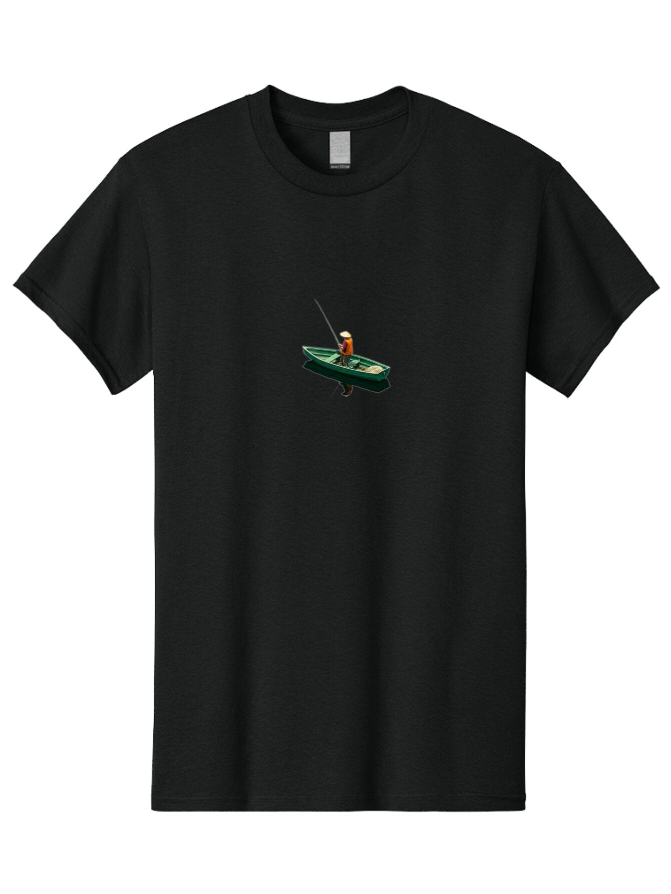 Fisherman-In-Boat-2 Men'S Graphic Tee, 100% Cotton, Comfortable Casual Summer Wear, Machine Washable, Vintage Camera, Old Camera, Antique Camera, Black Camera, Classic Photography, Photography Equipment, Nostalgic Device, Film Camera, Bao408 5