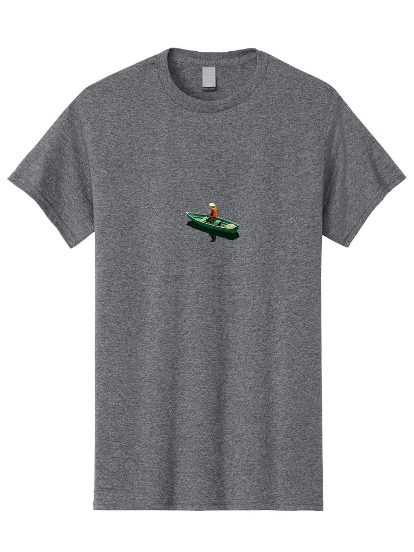 Fisherman-In-Boat-2 Men'S Graphic Tee, 100% Cotton, Comfortable Casual Summer Wear, Machine Washable, Vintage Camera, Old Camera, Antique Camera, Black Camera, Classic Photography, Photography Equipment, Nostalgic Device, Film Camera, Bao408