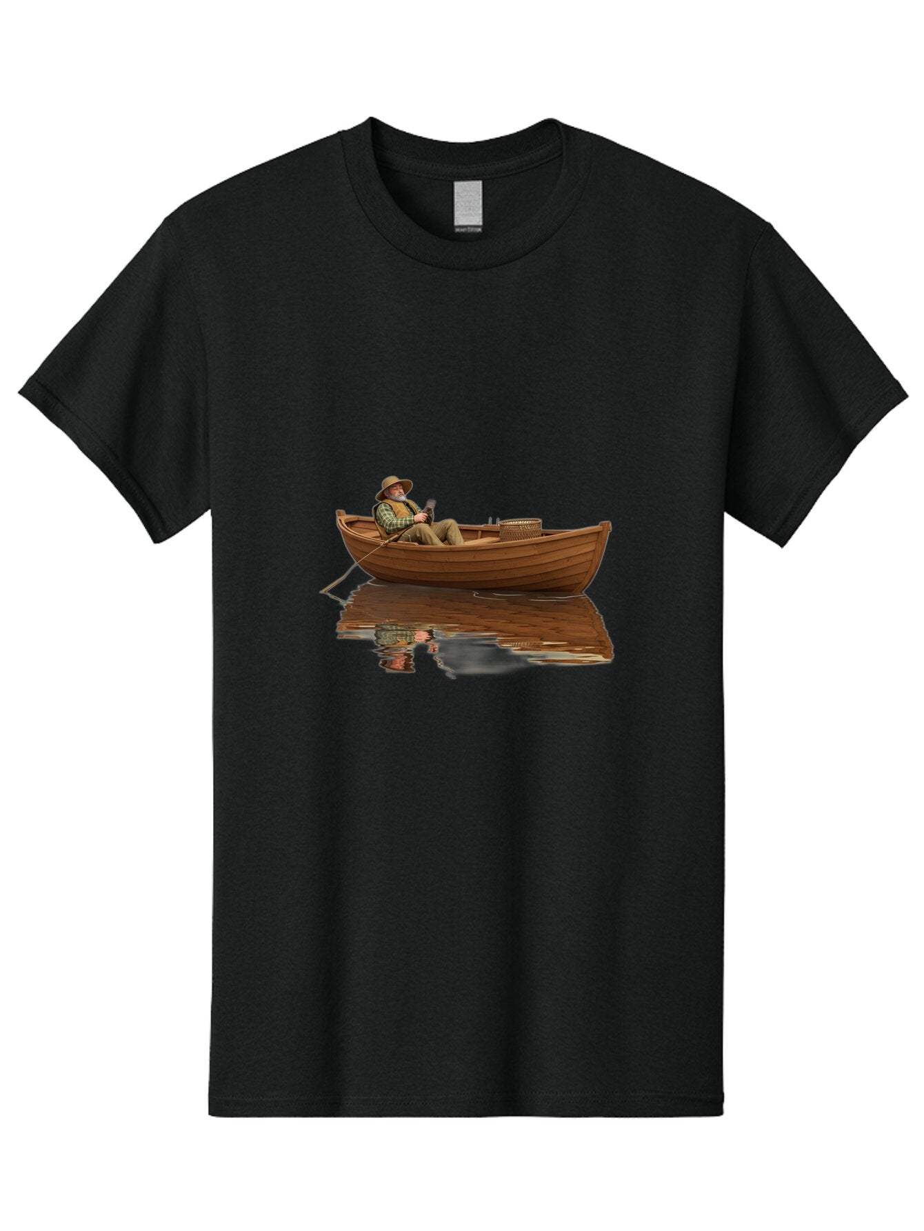 Fisherman-In-Boat Men'S Graphic Tee, 100% Cotton, Comfortable Casual Summer Wear, Machine Washable, Vintage Camera, Old Camera, Antique Camera, Black Camera, Classic Photography, Photography Equipment, Nostalgic Device, Film Camera, Camera Art Bao409 7