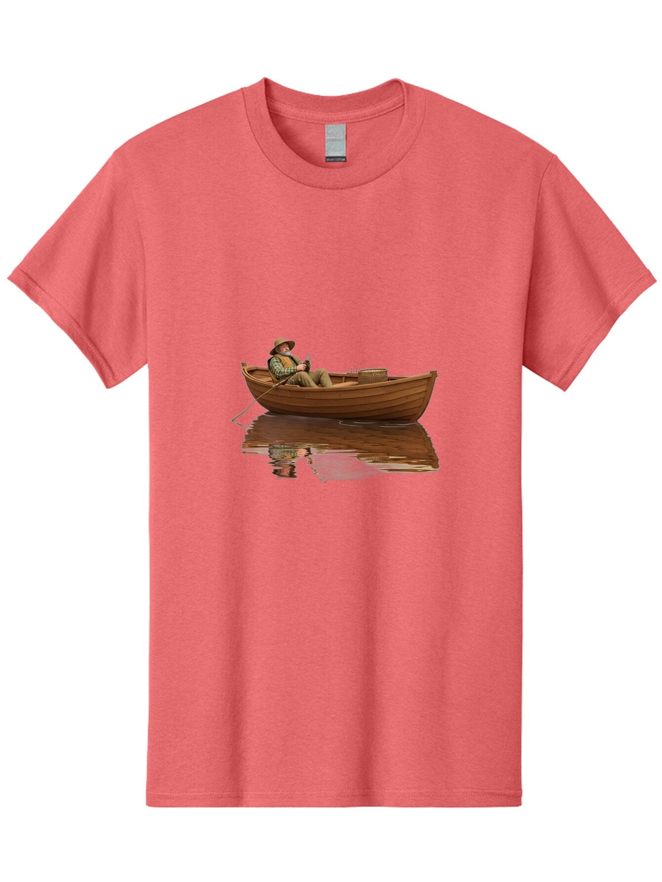 Fisherman-In-Boat Men'S Graphic Tee, 100% Cotton, Comfortable Casual Summer Wear, Machine Washable, Vintage Camera, Old Camera, Antique Camera, Black Camera, Classic Photography, Photography Equipment, Nostalgic Device, Film Camera, Camera Art Bao409