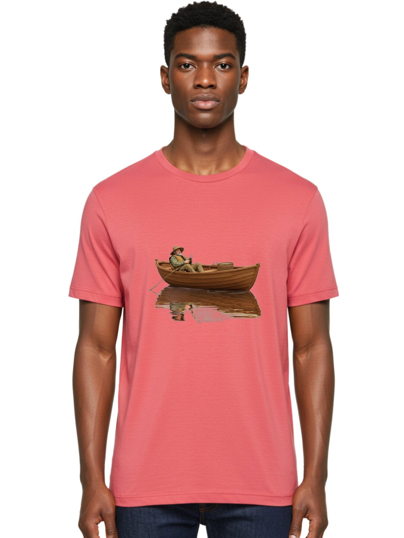 Fisherman-In-Boat Men'S Graphic Tee, 100% Cotton, Comfortable Casual Summer Wear, Machine Washable, Vintage Camera, Old Camera, Antique Camera, Black Camera, Classic Photography, Photography Equipment, Nostalgic Device, Film Camera, Camera Art Bao409 19