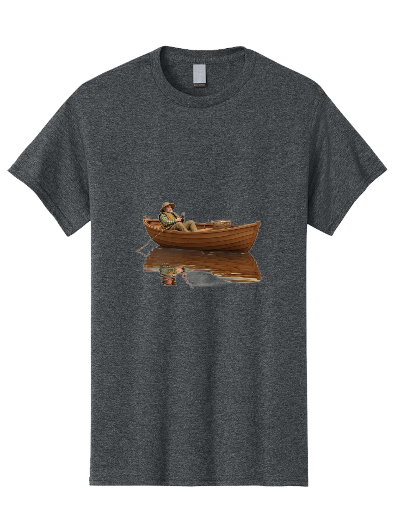 Fisherman-In-Boat Men'S Graphic Tee, 100% Cotton, Comfortable Casual Summer Wear, Machine Washable, Vintage Camera, Old Camera, Antique Camera, Black Camera, Classic Photography, Photography Equipment, Nostalgic Device, Film Camera, Camera Art Bao409 3