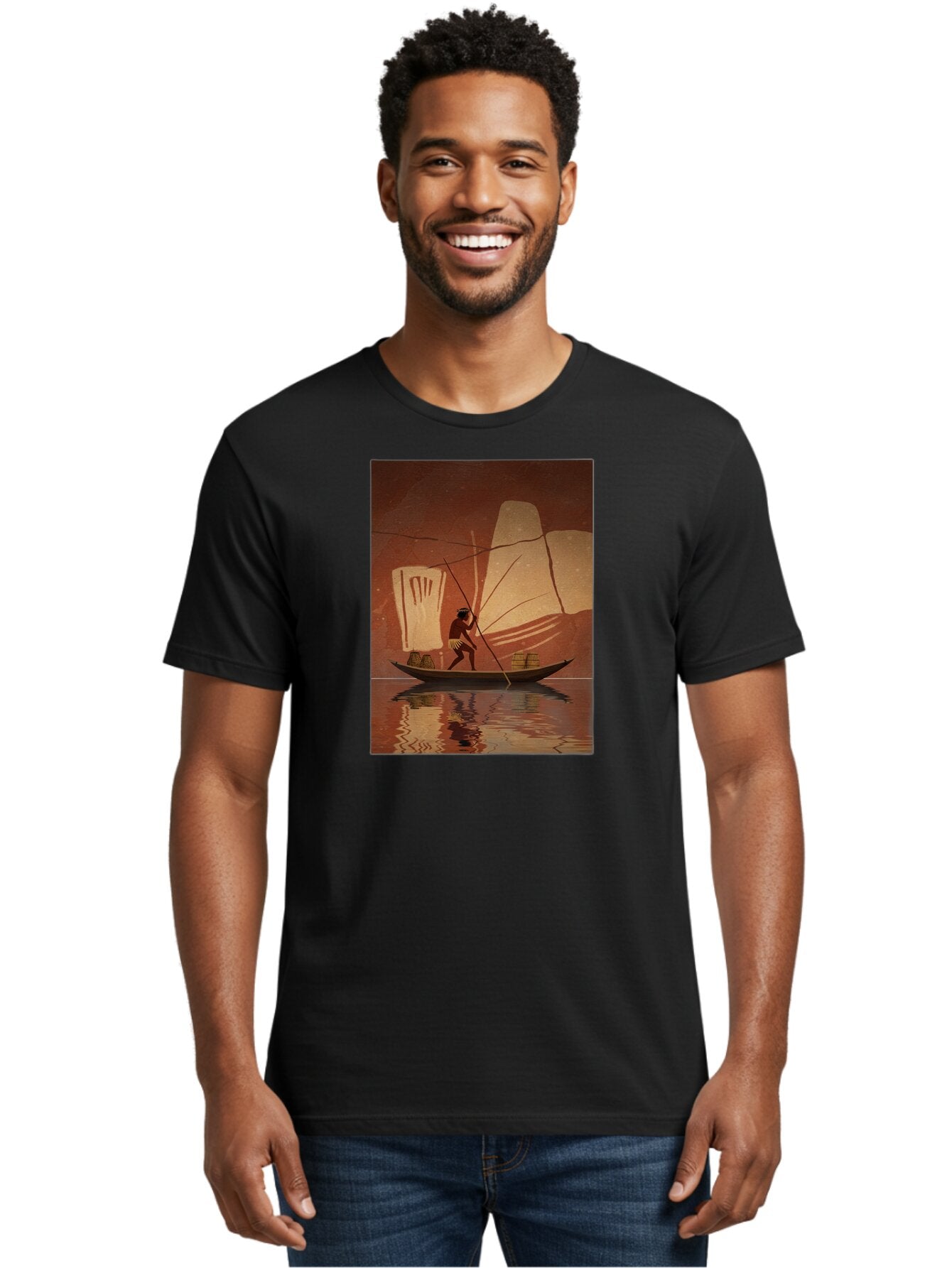 Fisherman-On-Boat Men'S Graphic Tee, 100% Cotton, Comfortable Casual Summer Wear, Machine Washable, Vintage Camera, Old Camera, Antique Camera, Black Camera, Classic Photography, Photography Equipment, Nostalgic Device, Film Camera, Camera Art Bao410 22