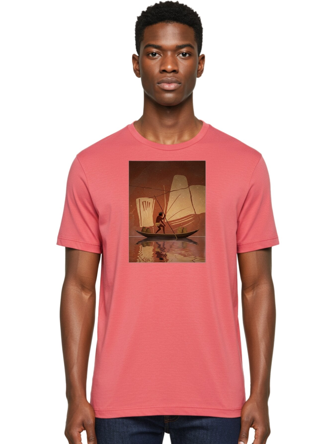 Fisherman-On-Boat Men'S Graphic Tee, 100% Cotton, Comfortable Casual Summer Wear, Machine Washable, Vintage Camera, Old Camera, Antique Camera, Black Camera, Classic Photography, Photography Equipment, Nostalgic Device, Film Camera, Camera Art Bao410 19