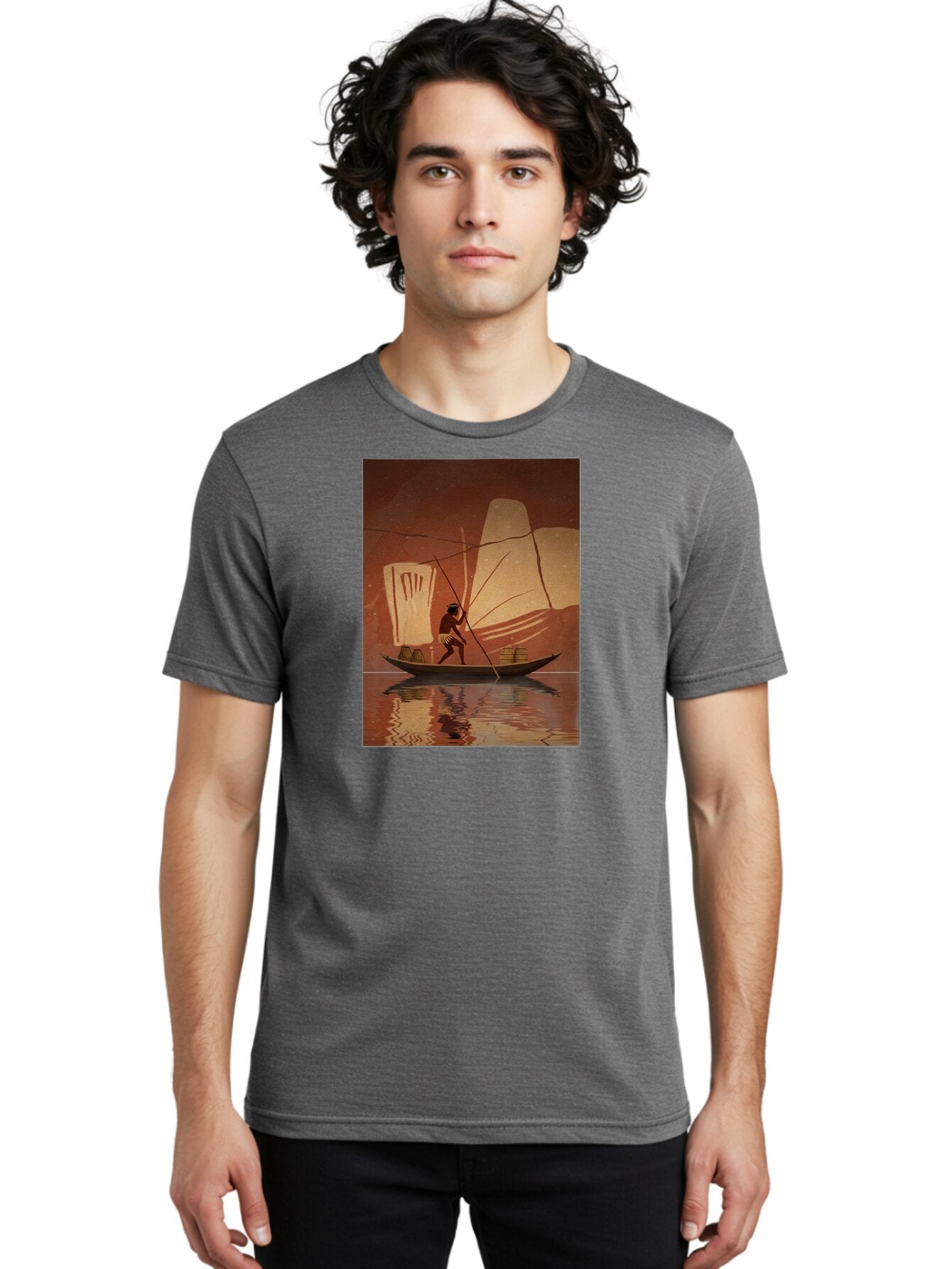 Fisherman-On-Boat Men'S Graphic Tee, 100% Cotton, Comfortable Casual Summer Wear, Machine Washable, Vintage Camera, Old Camera, Antique Camera, Black Camera, Classic Photography, Photography Equipment, Nostalgic Device, Film Camera, Camera Art Bao410 20