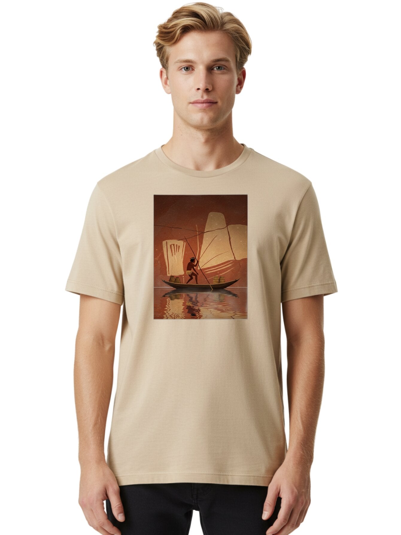 Fisherman-On-Boat Men'S Graphic Tee, 100% Cotton, Comfortable Casual Summer Wear, Machine Washable, Vintage Camera, Old Camera, Antique Camera, Black Camera, Classic Photography, Photography Equipment, Nostalgic Device, Film Camera, Camera Art Bao410 29