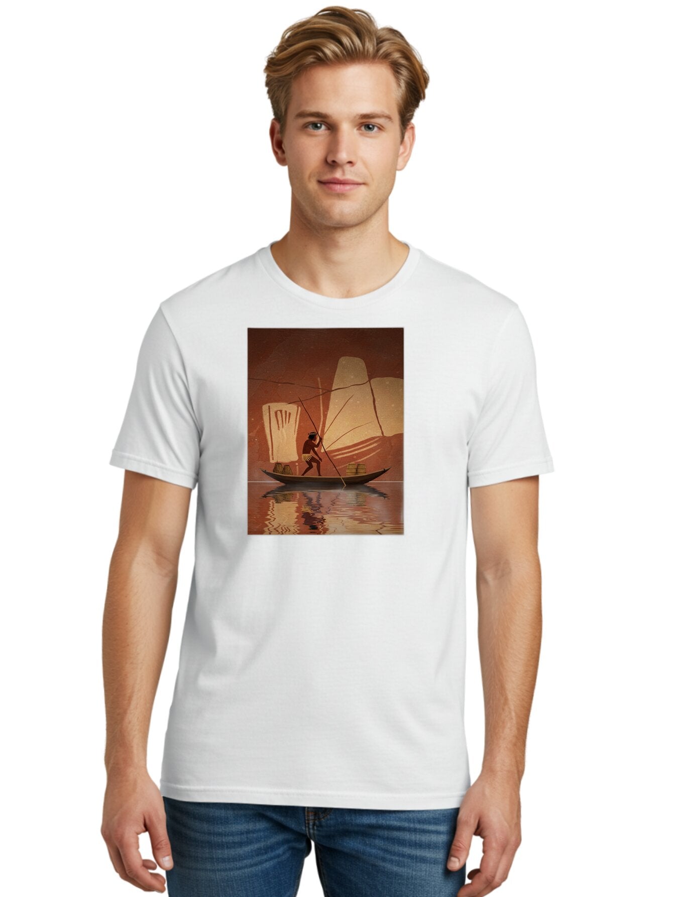 Fisherman-On-Boat Men'S Graphic Tee, 100% Cotton, Comfortable Casual Summer Wear, Machine Washable, Vintage Camera, Old Camera, Antique Camera, Black Camera, Classic Photography, Photography Equipment, Nostalgic Device, Film Camera, Camera Art Bao410 25