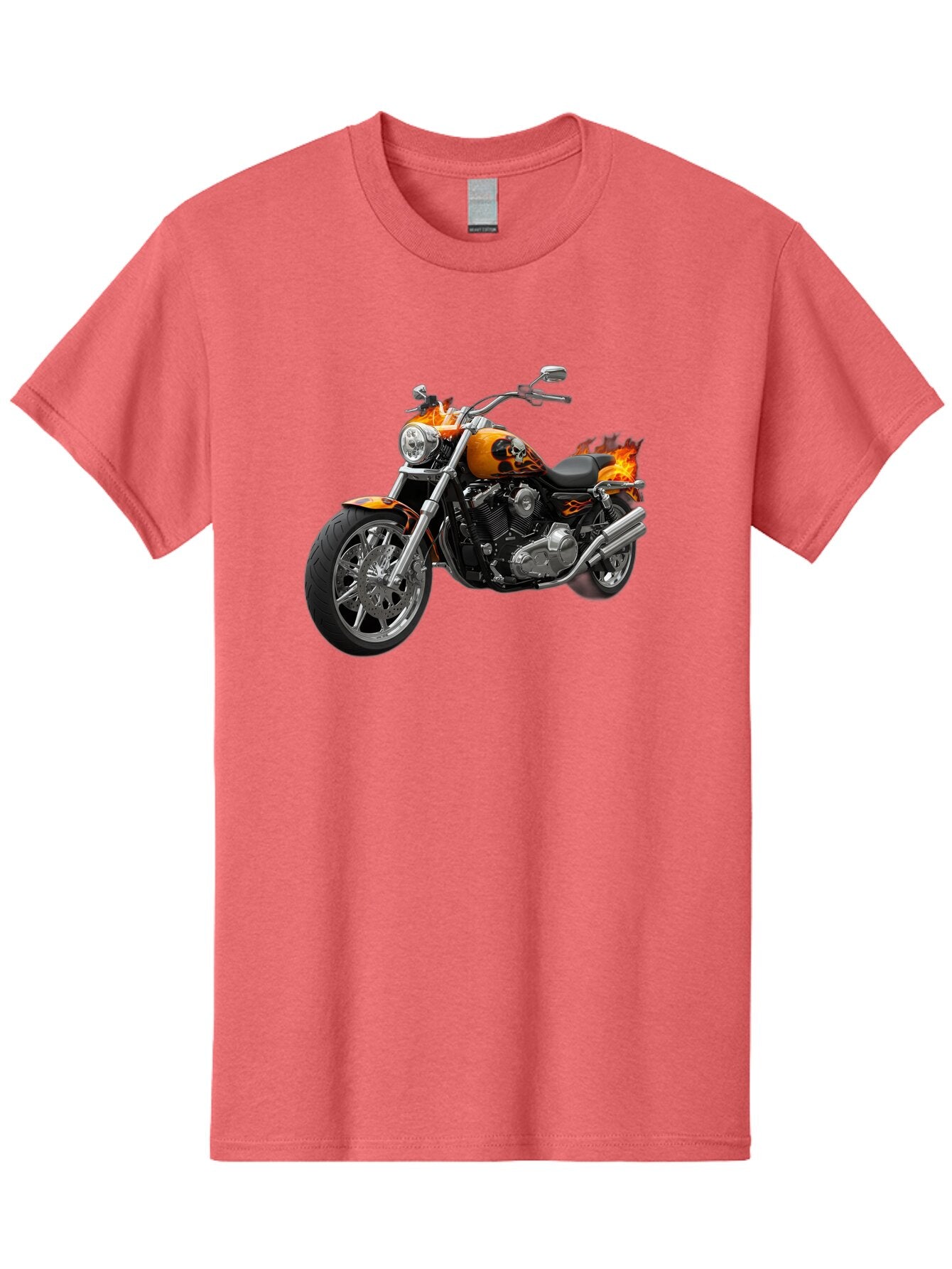 Flame-Painted-Motorcycle Men'S Graphic Tee, 100% Cotton, Comfortable Casual Summer Wear, Machine Washable, Vintage Camera, Old Camera, Antique Camera, Black Camera, Classic Photography, Photography Equipment, Nostalgic Device, Film Camera, Bao413 14