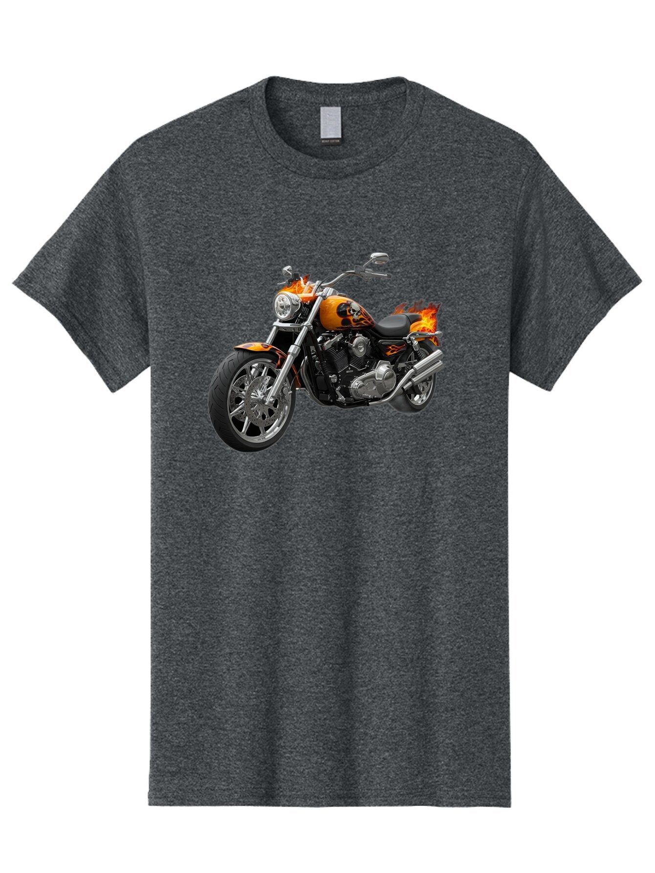 Flame-Painted-Motorcycle Men'S Graphic Tee, 100% Cotton, Comfortable Casual Summer Wear, Machine Washable, Vintage Camera, Old Camera, Antique Camera, Black Camera, Classic Photography, Photography Equipment, Nostalgic Device, Film Camera, Bao413 5
