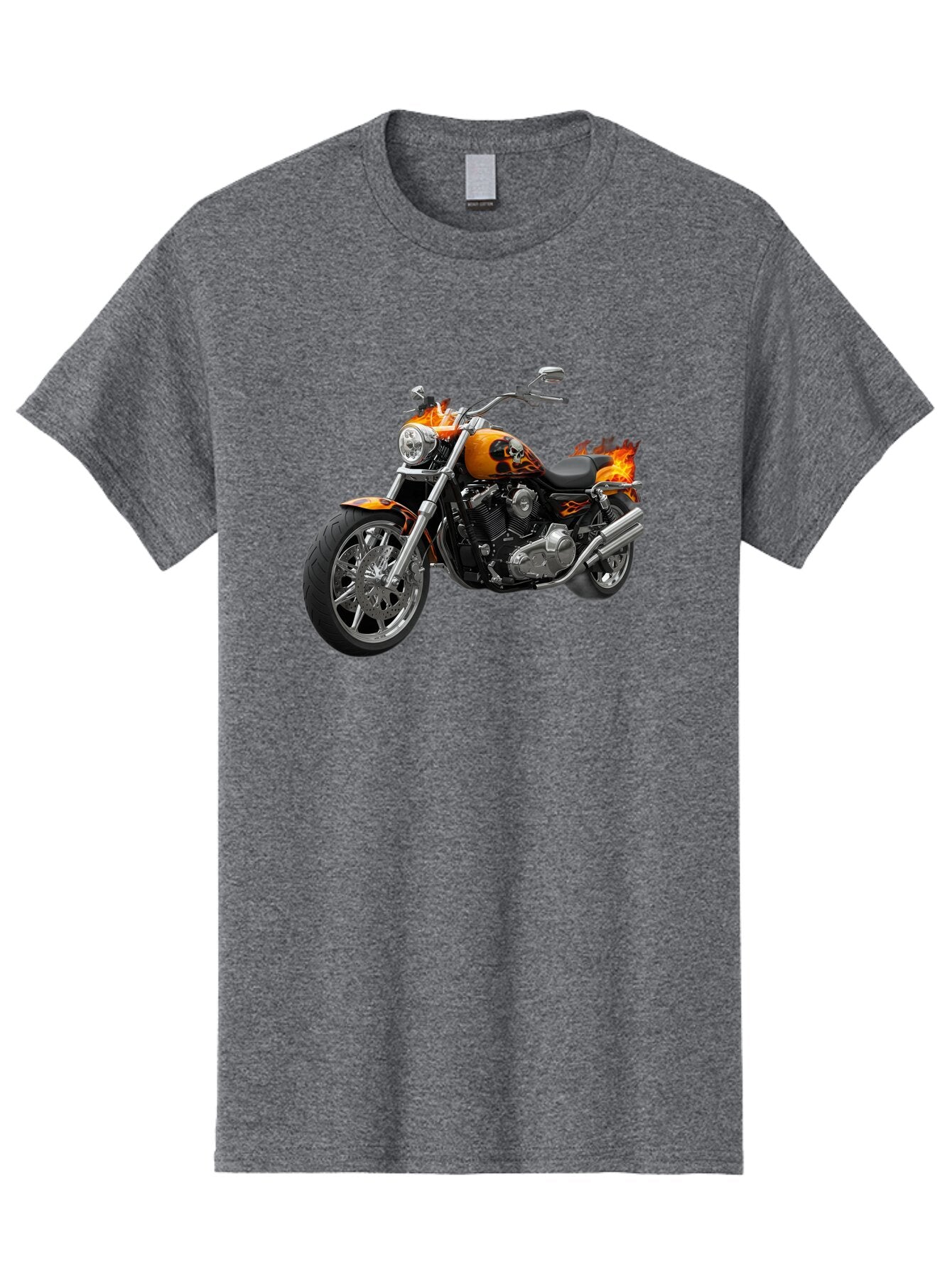 Flame-Painted-Motorcycle Men'S Graphic Tee, 100% Cotton, Comfortable Casual Summer Wear, Machine Washable, Vintage Camera, Old Camera, Antique Camera, Black Camera, Classic Photography, Photography Equipment, Nostalgic Device, Film Camera, Bao413 13