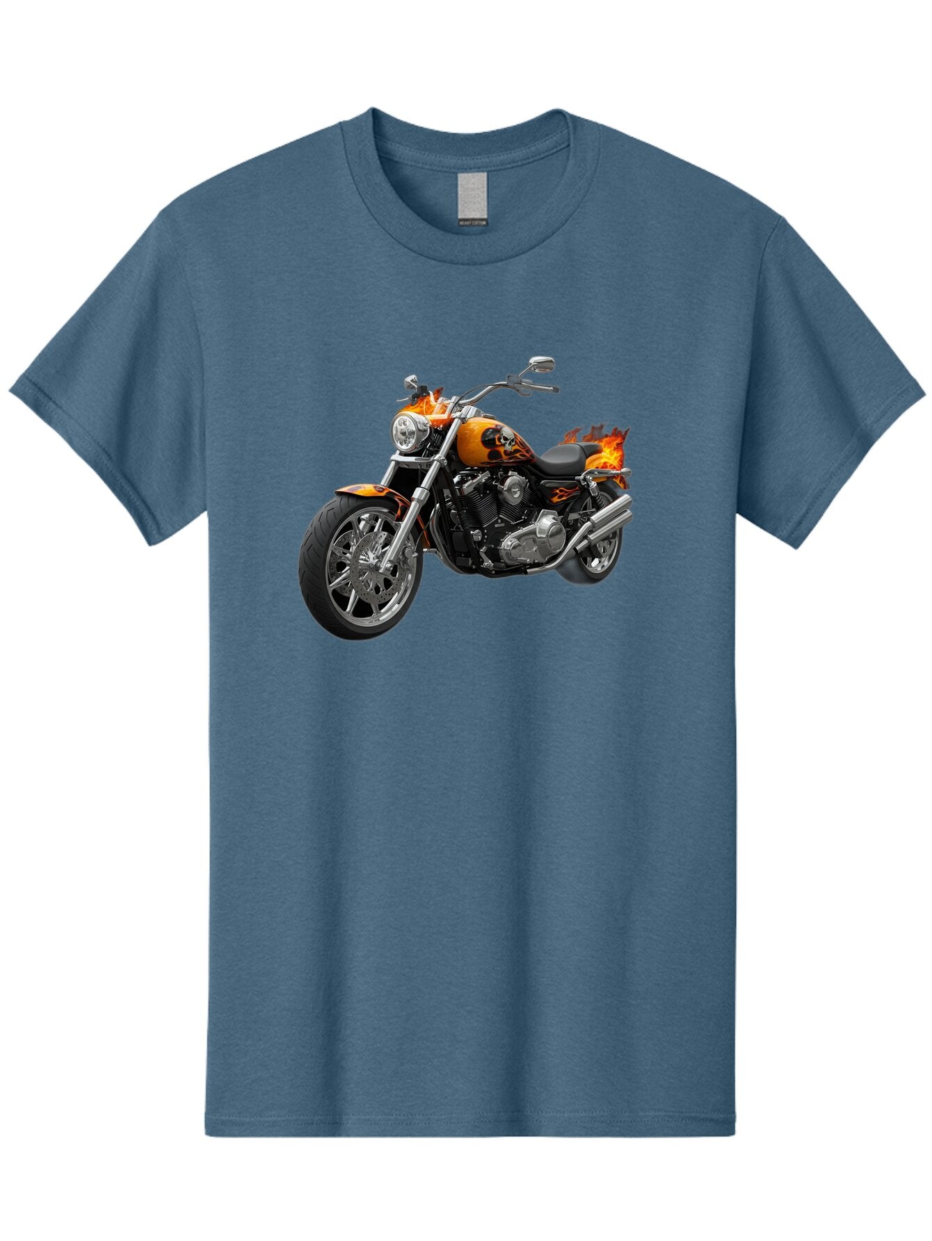 Flame-Painted-Motorcycle Men'S Graphic Tee, 100% Cotton, Comfortable Casual Summer Wear, Machine Washable, Vintage Camera, Old Camera, Antique Camera, Black Camera, Classic Photography, Photography Equipment, Nostalgic Device, Film Camera, Bao413 10