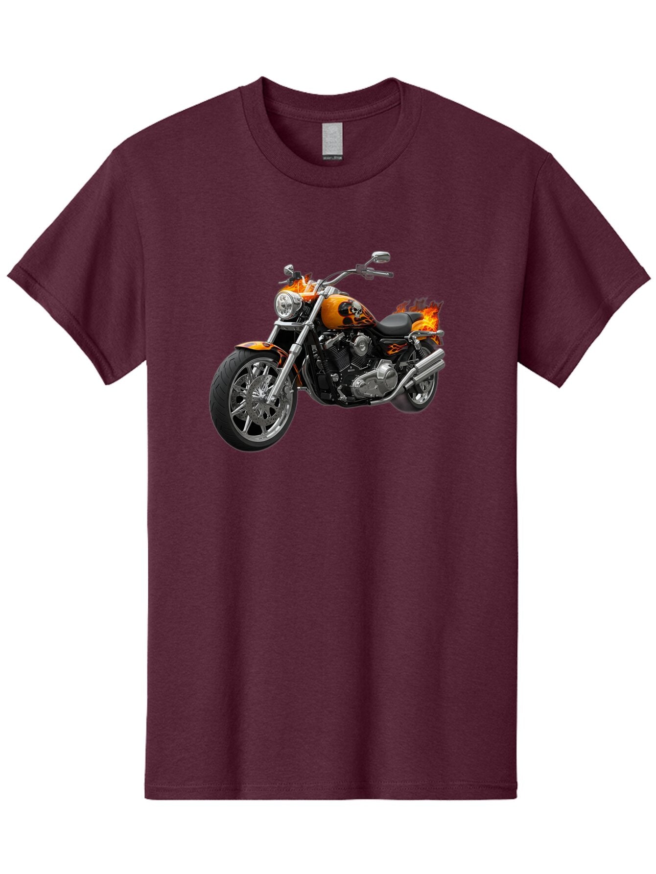 Flame-Painted-Motorcycle Men'S Graphic Tee, 100% Cotton, Comfortable Casual Summer Wear, Machine Washable, Vintage Camera, Old Camera, Antique Camera, Black Camera, Classic Photography, Photography Equipment, Nostalgic Device, Film Camera, Bao413 3