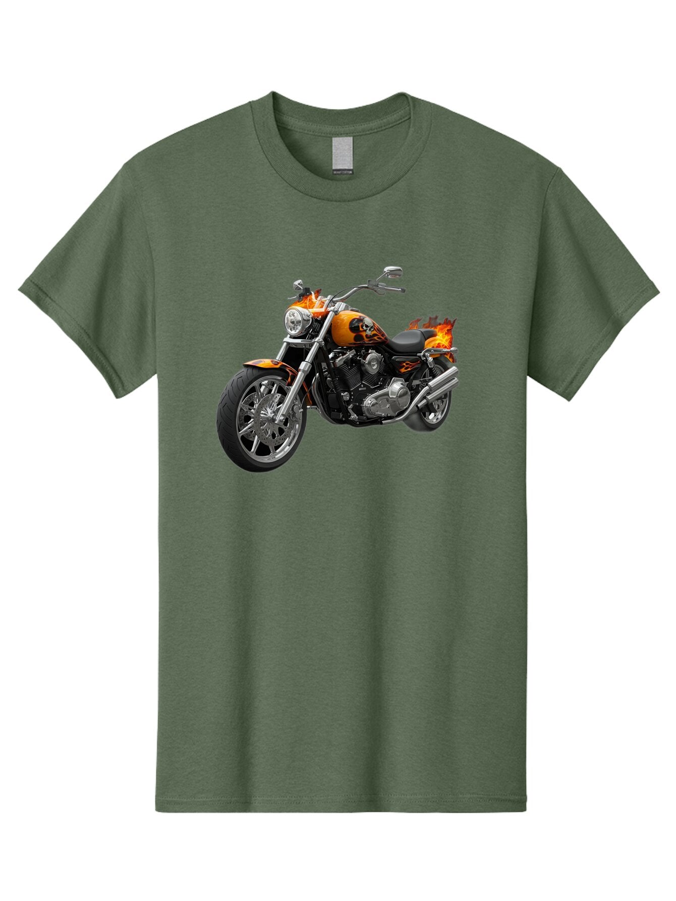 Flame-Painted-Motorcycle Men'S Graphic Tee, 100% Cotton, Comfortable Casual Summer Wear, Machine Washable, Vintage Camera, Old Camera, Antique Camera, Black Camera, Classic Photography, Photography Equipment, Nostalgic Device, Film Camera, Bao413 6