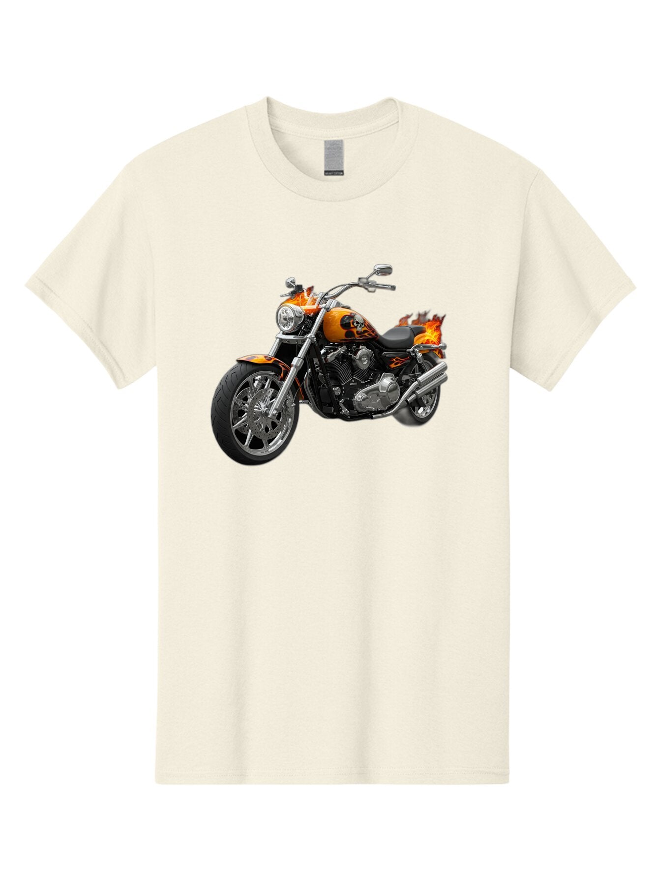 Flame-Painted-Motorcycle Men'S Graphic Tee, 100% Cotton, Comfortable Casual Summer Wear, Machine Washable, Vintage Camera, Old Camera, Antique Camera, Black Camera, Classic Photography, Photography Equipment, Nostalgic Device, Film Camera, Bao413 4