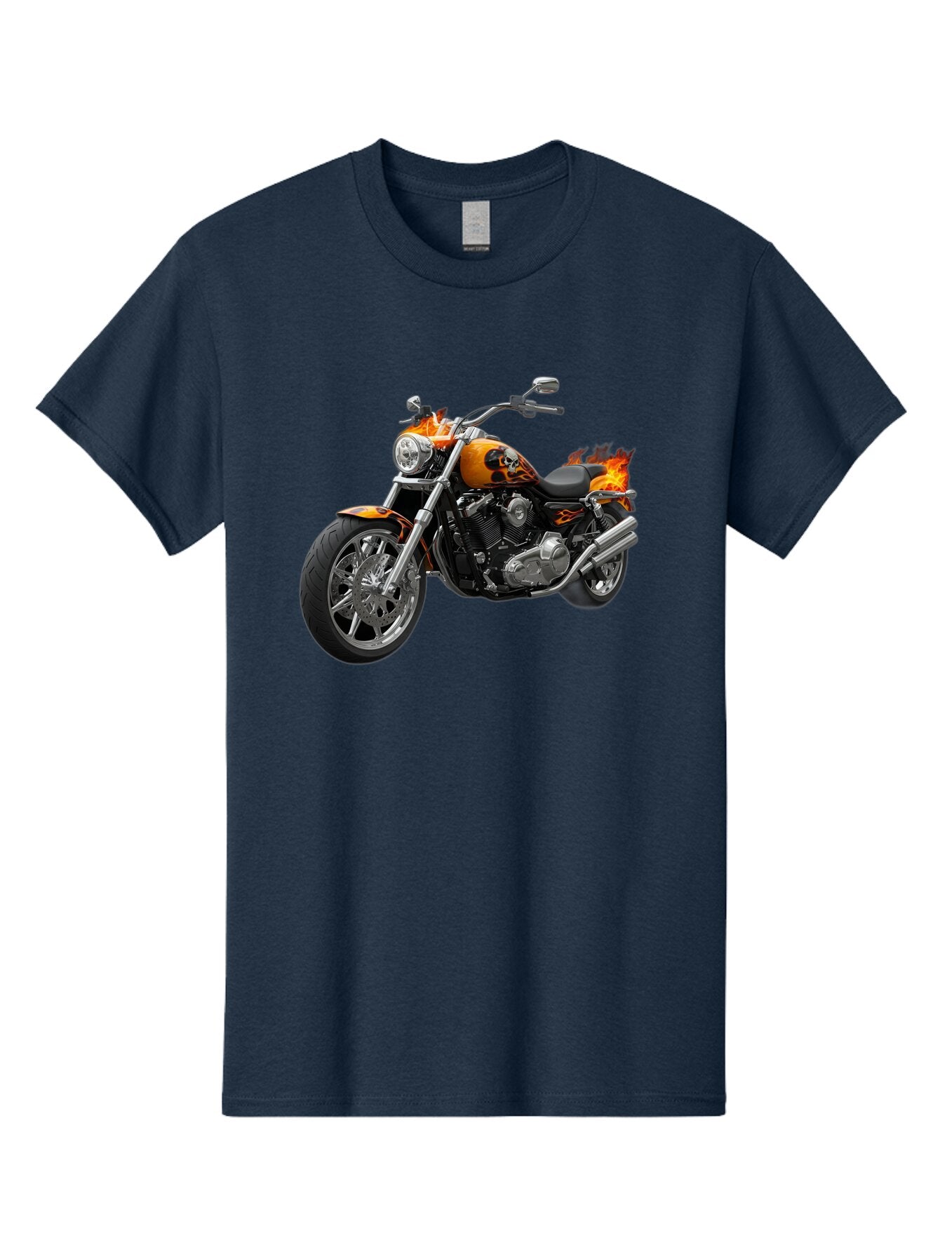 Flame-Painted-Motorcycle Men'S Graphic Tee, 100% Cotton, Comfortable Casual Summer Wear, Machine Washable, Vintage Camera, Old Camera, Antique Camera, Black Camera, Classic Photography, Photography Equipment, Nostalgic Device, Film Camera, Bao413 11
