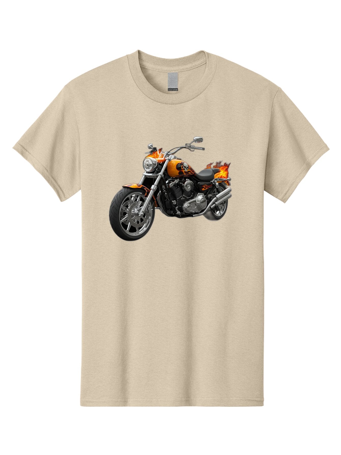 Flame-Painted-Motorcycle Men'S Graphic Tee, 100% Cotton, Comfortable Casual Summer Wear, Machine Washable, Vintage Camera, Old Camera, Antique Camera, Black Camera, Classic Photography, Photography Equipment, Nostalgic Device, Film Camera, Bao413 7