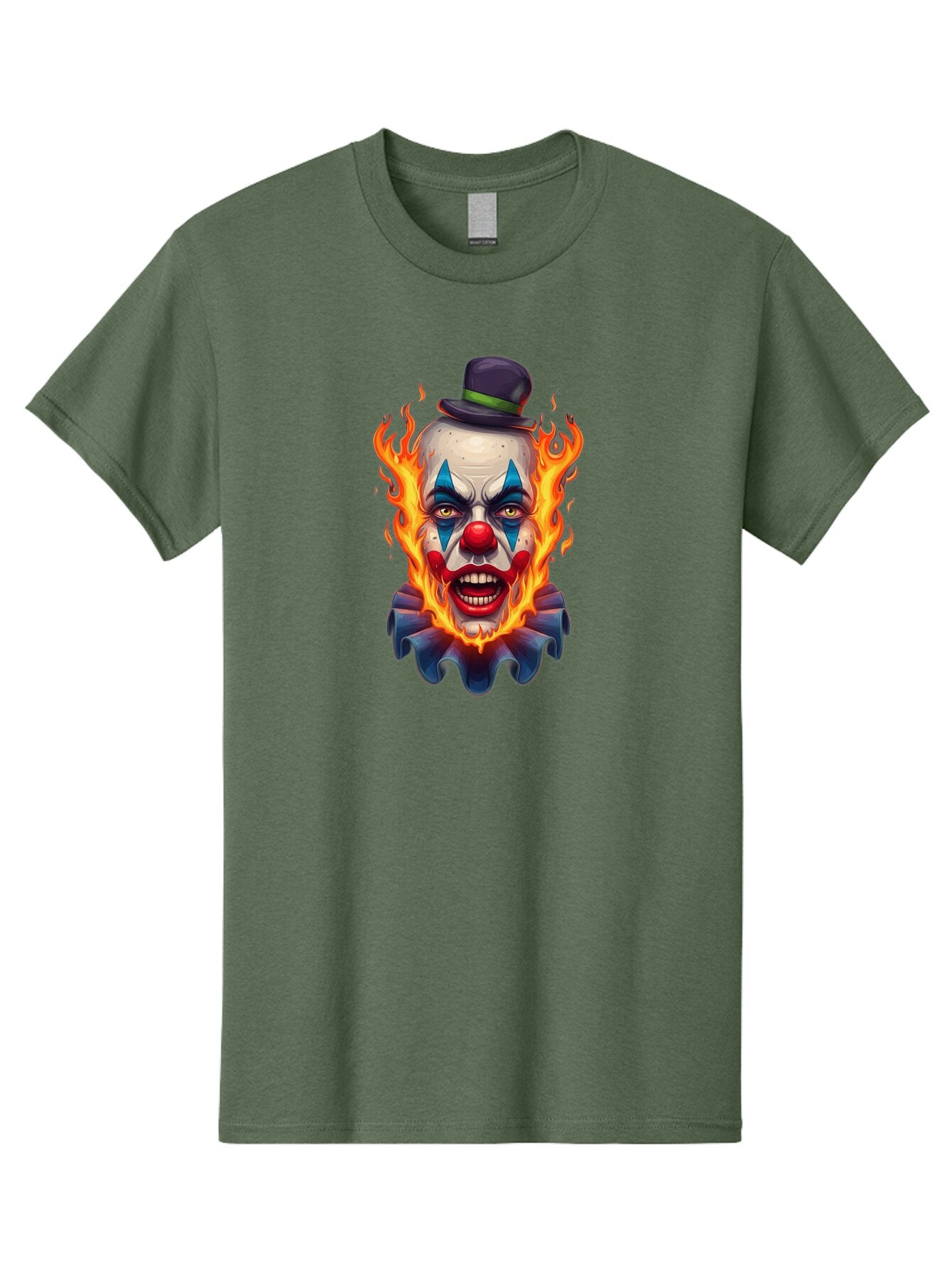 Flaming-Clown-Portrait Men'S Graphic Tee, 100% Cotton, Comfortable Casual Summer Wear, Machine Washable, Vintage Camera, Old Camera, Antique Camera, Black Camera, Classic Photography, Photography Equipment, Nostalgic Device, Film Camera, Bao414