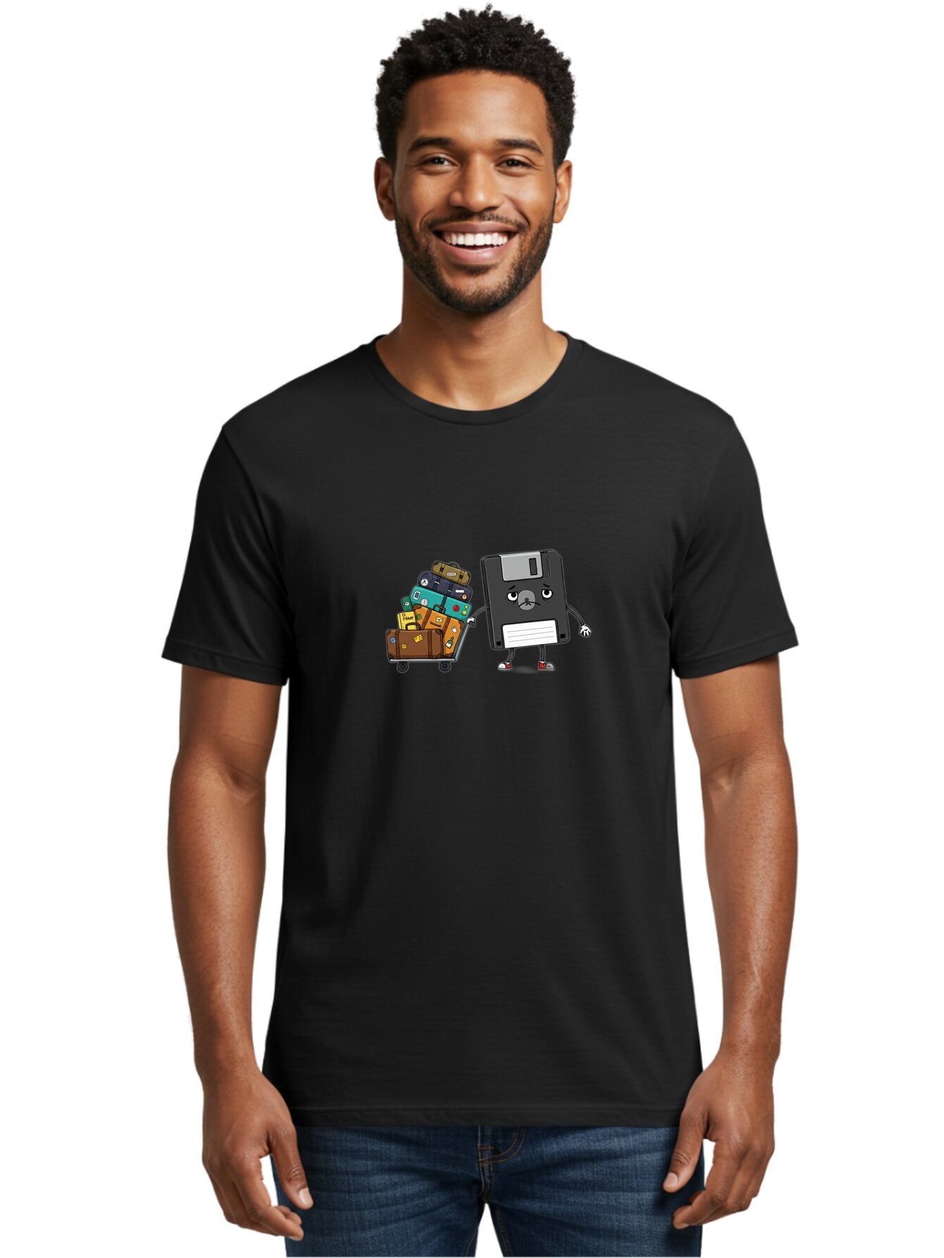 Floppy-Disk-1 Men'S Graphic Tee, 100% Cotton, Comfortable Casual Summer Wear, Machine Washable, Vintage Camera, Old Camera, Antique Camera, Black Camera, Classic Photography, Photography Equipment, Nostalgic Device, Film Camera, Camera Art Bao416 23