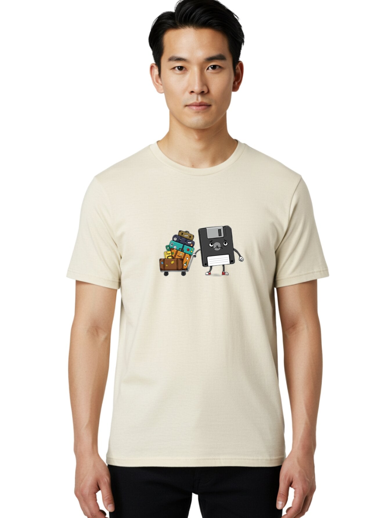 Floppy-Disk-1 Men'S Graphic Tee, 100% Cotton, Comfortable Casual Summer Wear, Machine Washable, Vintage Camera, Old Camera, Antique Camera, Black Camera, Classic Photography, Photography Equipment, Nostalgic Device, Film Camera, Camera Art Bao416 17
