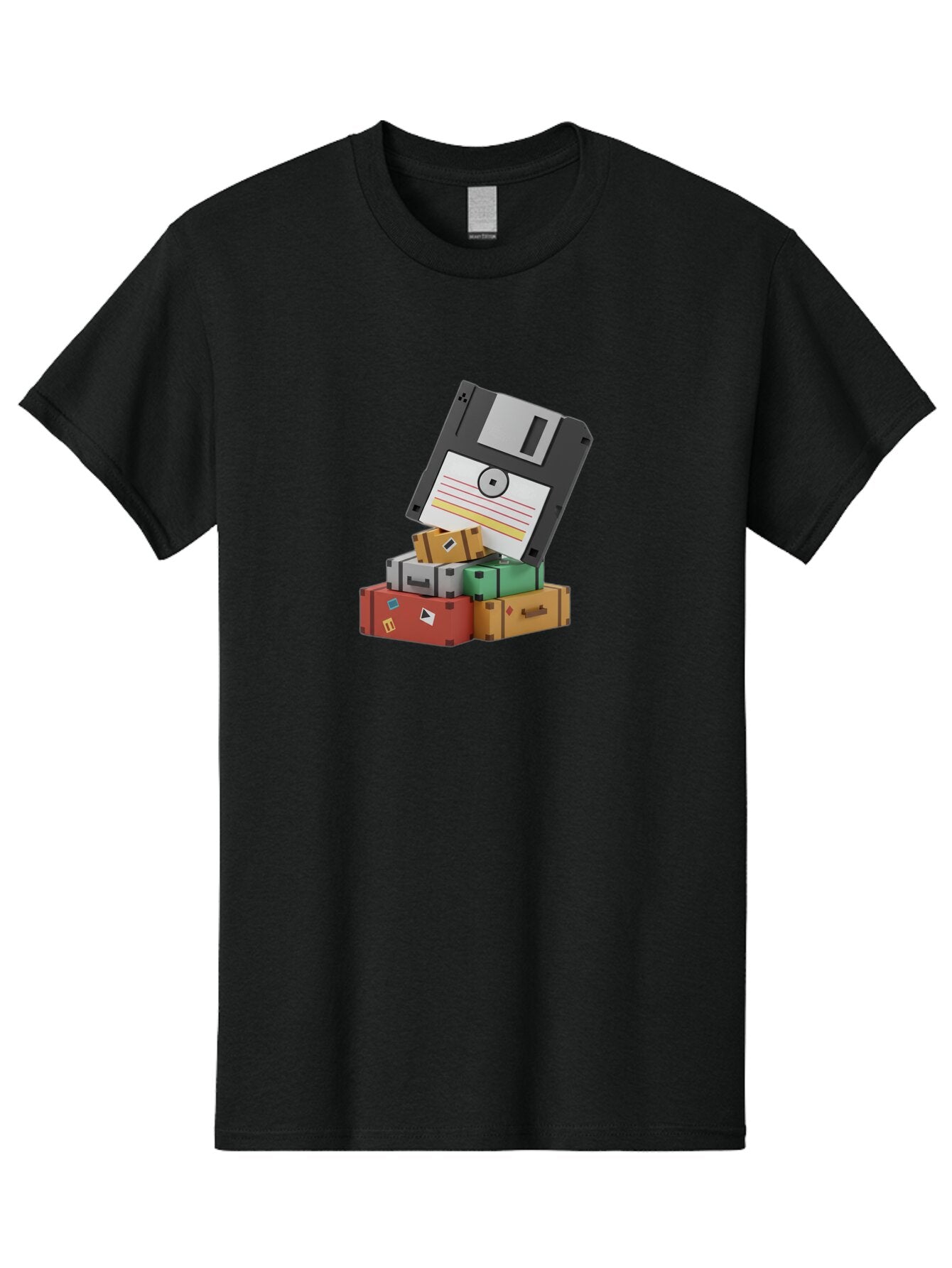 Floppy-Disk-2 Men'S Graphic Tee, 100% Cotton, Comfortable Casual Summer Wear, Machine Washable, Vintage Camera, Old Camera, Antique Camera, Black Camera, Classic Photography, Photography Equipment, Nostalgic Device, Film Camera, Camera Art Bao417 6