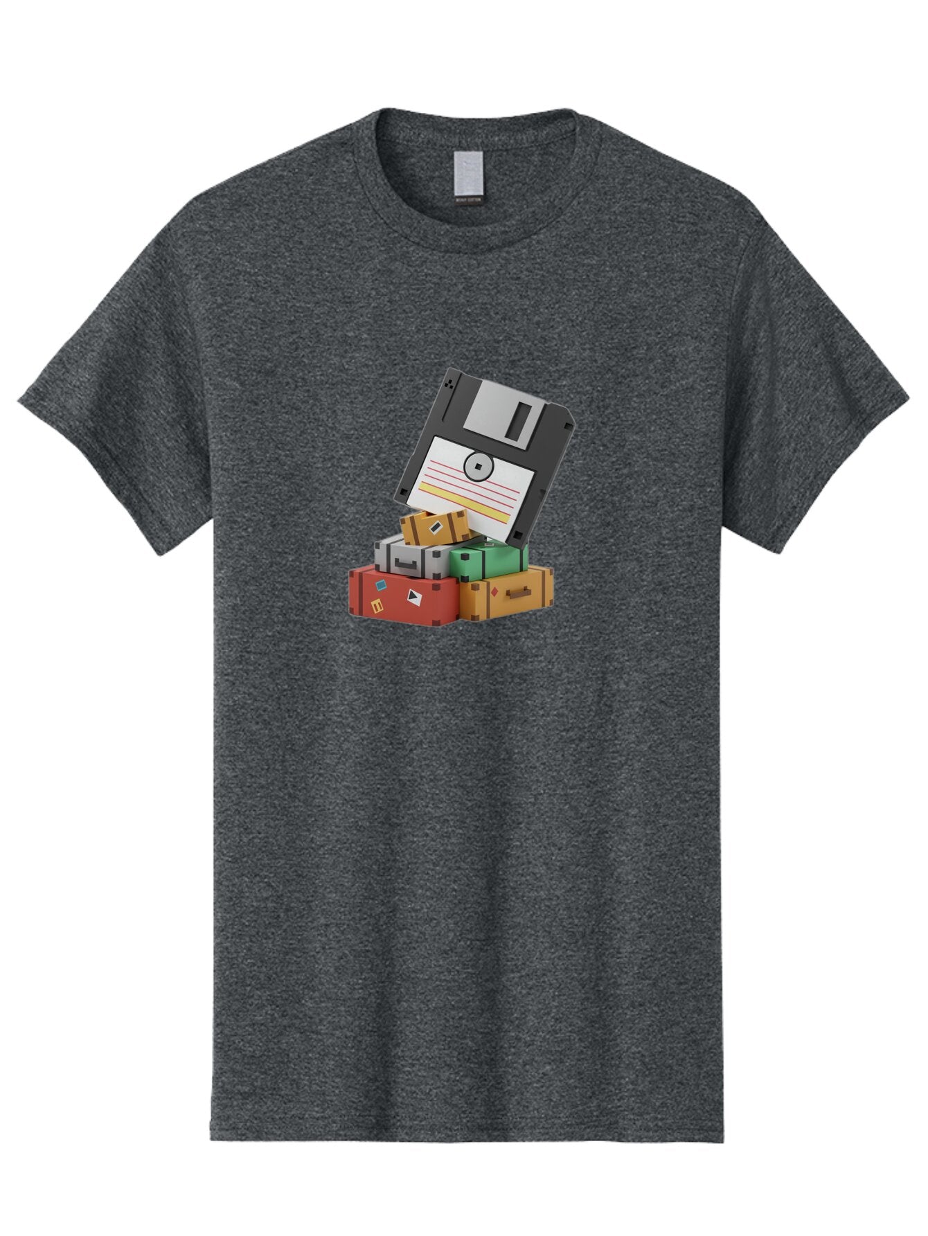 Floppy-Disk-2 Men'S Graphic Tee, 100% Cotton, Comfortable Casual Summer Wear, Machine Washable, Vintage Camera, Old Camera, Antique Camera, Black Camera, Classic Photography, Photography Equipment, Nostalgic Device, Film Camera, Camera Art Bao417 5