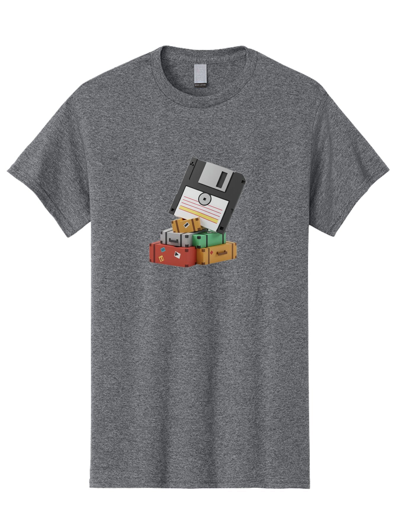 Floppy-Disk-2 Men'S Graphic Tee, 100% Cotton, Comfortable Casual Summer Wear, Machine Washable, Vintage Camera, Old Camera, Antique Camera, Black Camera, Classic Photography, Photography Equipment, Nostalgic Device, Film Camera, Camera Art Bao417