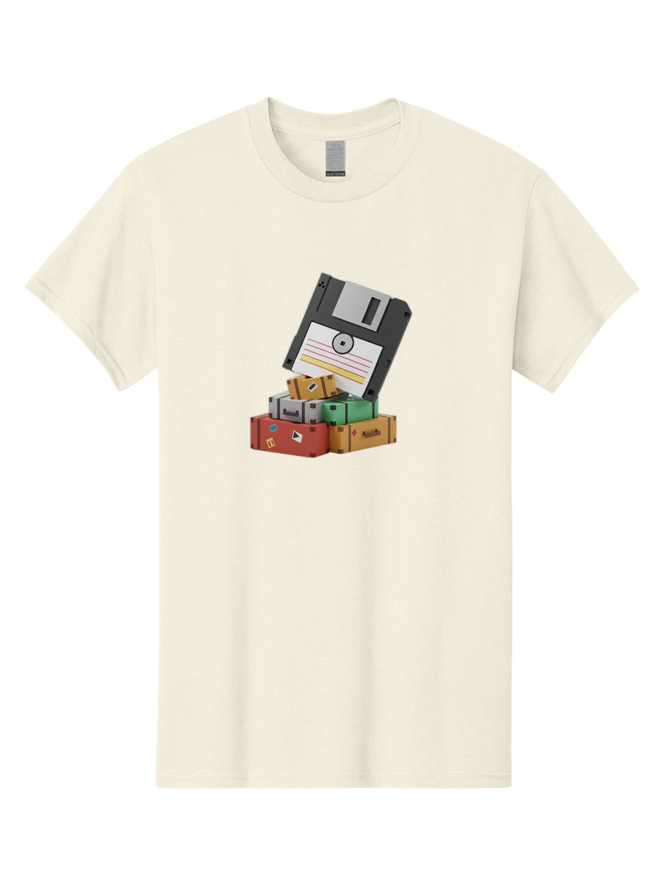 Floppy-Disk-2 Men'S Graphic Tee, 100% Cotton, Comfortable Casual Summer Wear, Machine Washable, Vintage Camera, Old Camera, Antique Camera, Black Camera, Classic Photography, Photography Equipment, Nostalgic Device, Film Camera, Camera Art Bao417