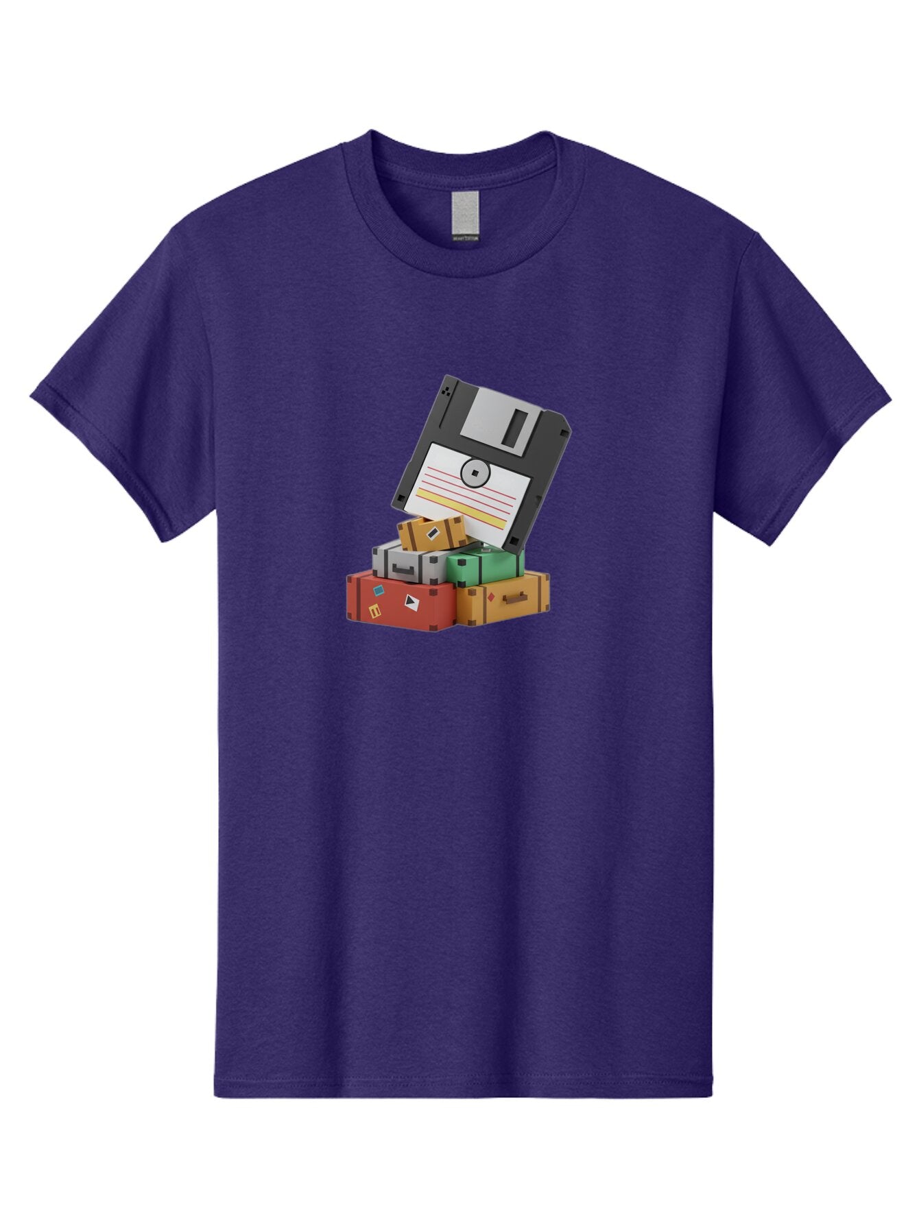 Floppy-Disk-2 Men'S Graphic Tee, 100% Cotton, Comfortable Casual Summer Wear, Machine Washable, Vintage Camera, Old Camera, Antique Camera, Black Camera, Classic Photography, Photography Equipment, Nostalgic Device, Film Camera, Camera Art Bao417 3