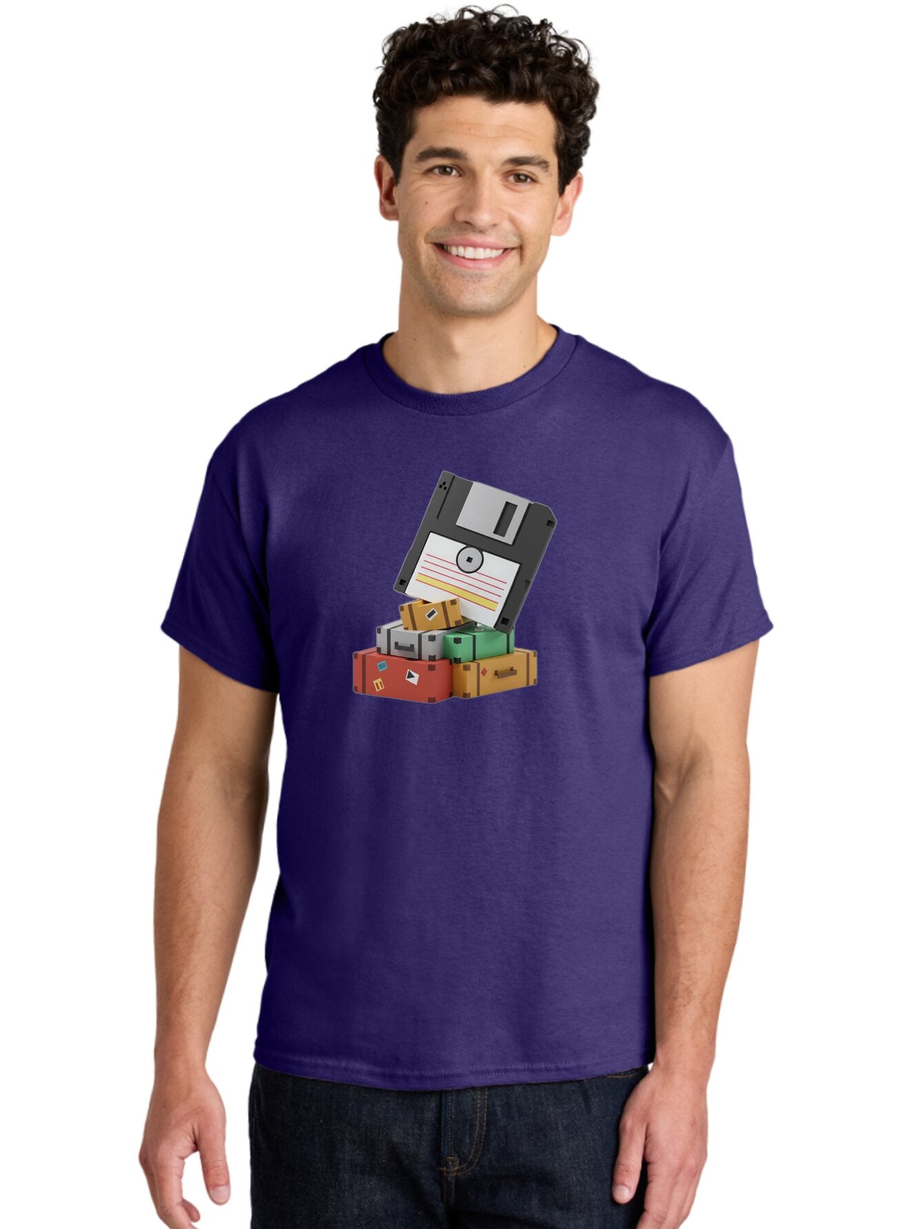 Floppy-Disk-2 Men'S Graphic Tee, 100% Cotton, Comfortable Casual Summer Wear, Machine Washable, Vintage Camera, Old Camera, Antique Camera, Black Camera, Classic Photography, Photography Equipment, Nostalgic Device, Film Camera, Camera Art Bao417 22