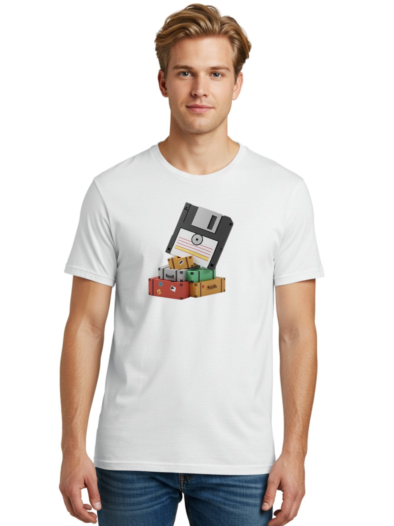Floppy-Disk-2 Men'S Graphic Tee, 100% Cotton, Comfortable Casual Summer Wear, Machine Washable, Vintage Camera, Old Camera, Antique Camera, Black Camera, Classic Photography, Photography Equipment, Nostalgic Device, Film Camera, Camera Art Bao417 16