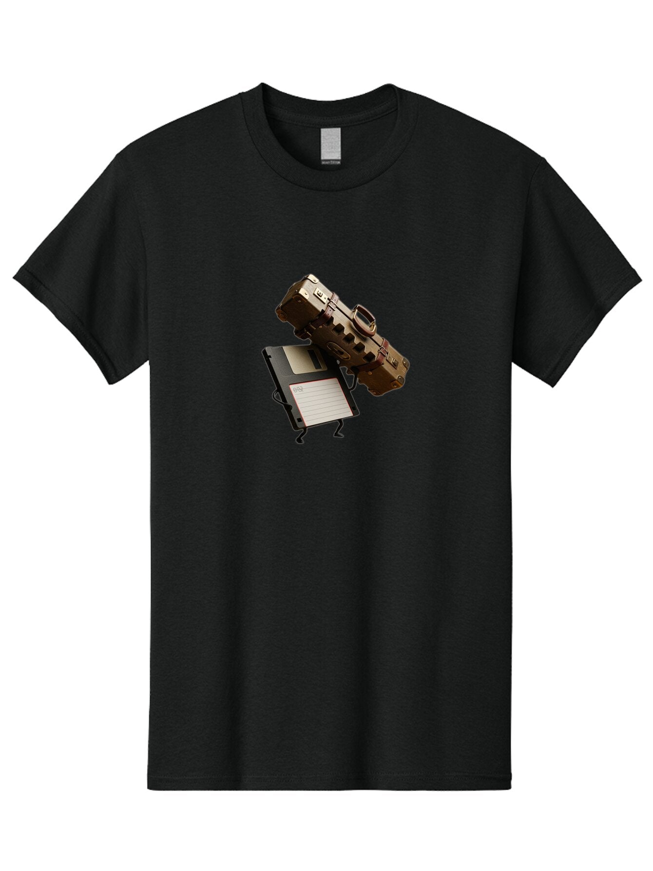 Floppy-Disk-And-Suitcase Men'S Graphic Tee, 100% Cotton, Comfortable Casual Summer Wear, Machine Washable, Vintage Camera, Old Camera, Antique Camera, Black Camera, Classic Photography, Photography Equipment, Nostalgic Device, Film Camera, Bao419 8