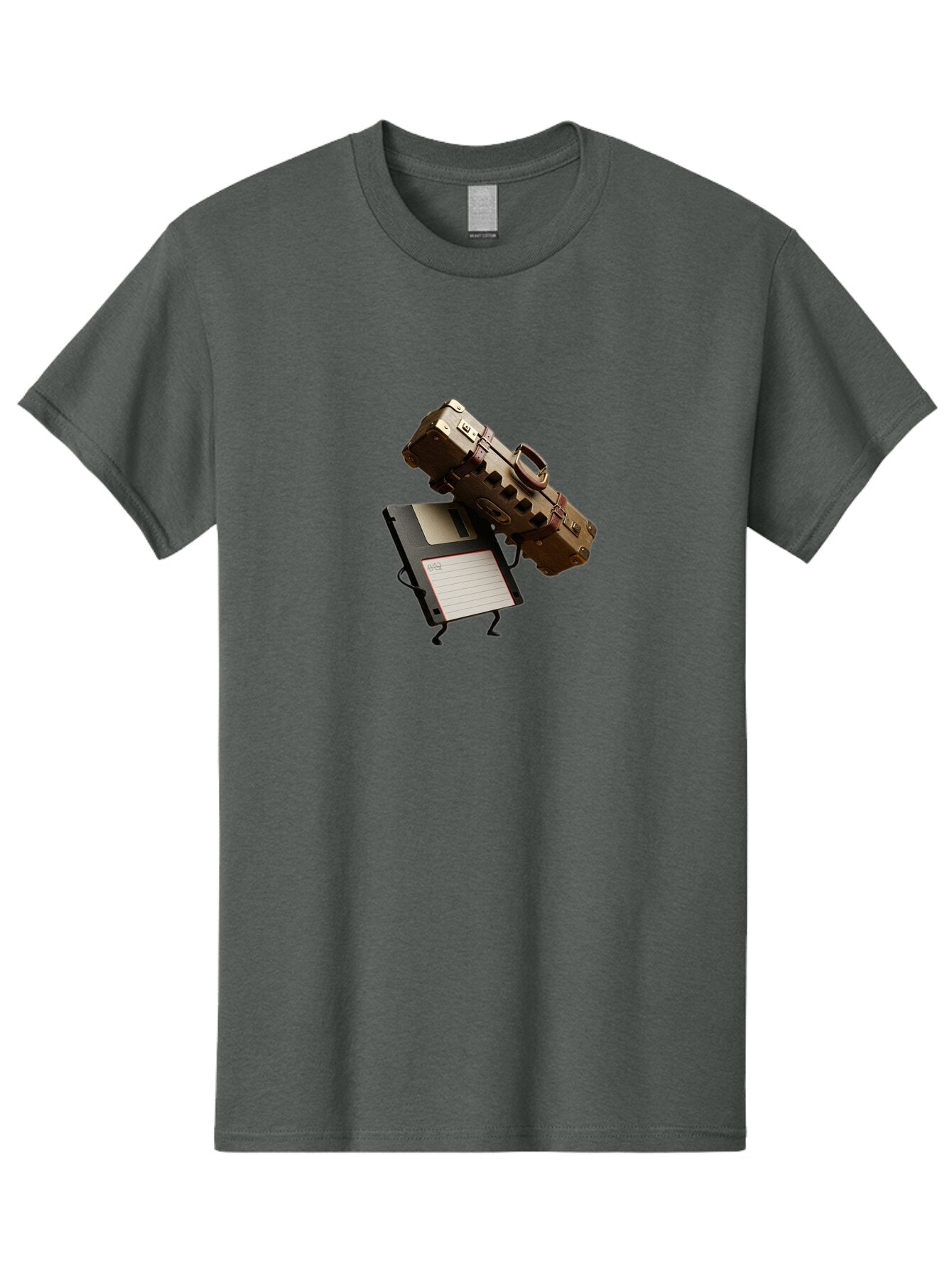 Floppy-Disk-And-Suitcase Men'S Graphic Tee, 100% Cotton, Comfortable Casual Summer Wear, Machine Washable, Vintage Camera, Old Camera, Antique Camera, Black Camera, Classic Photography, Photography Equipment, Nostalgic Device, Film Camera, Bao419 9