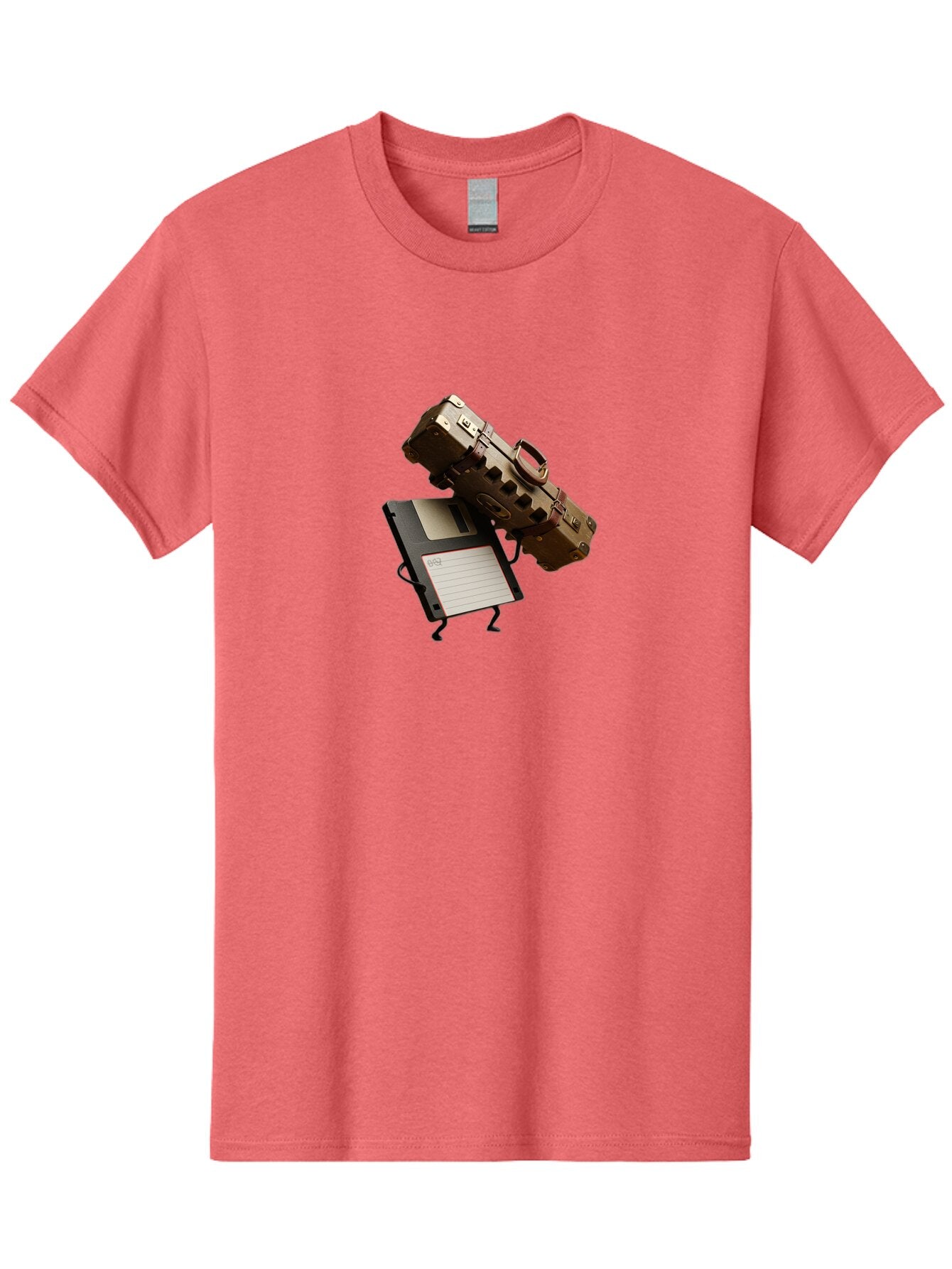 Floppy-Disk-And-Suitcase Men'S Graphic Tee, 100% Cotton, Comfortable Casual Summer Wear, Machine Washable, Vintage Camera, Old Camera, Antique Camera, Black Camera, Classic Photography, Photography Equipment, Nostalgic Device, Film Camera, Bao419 13