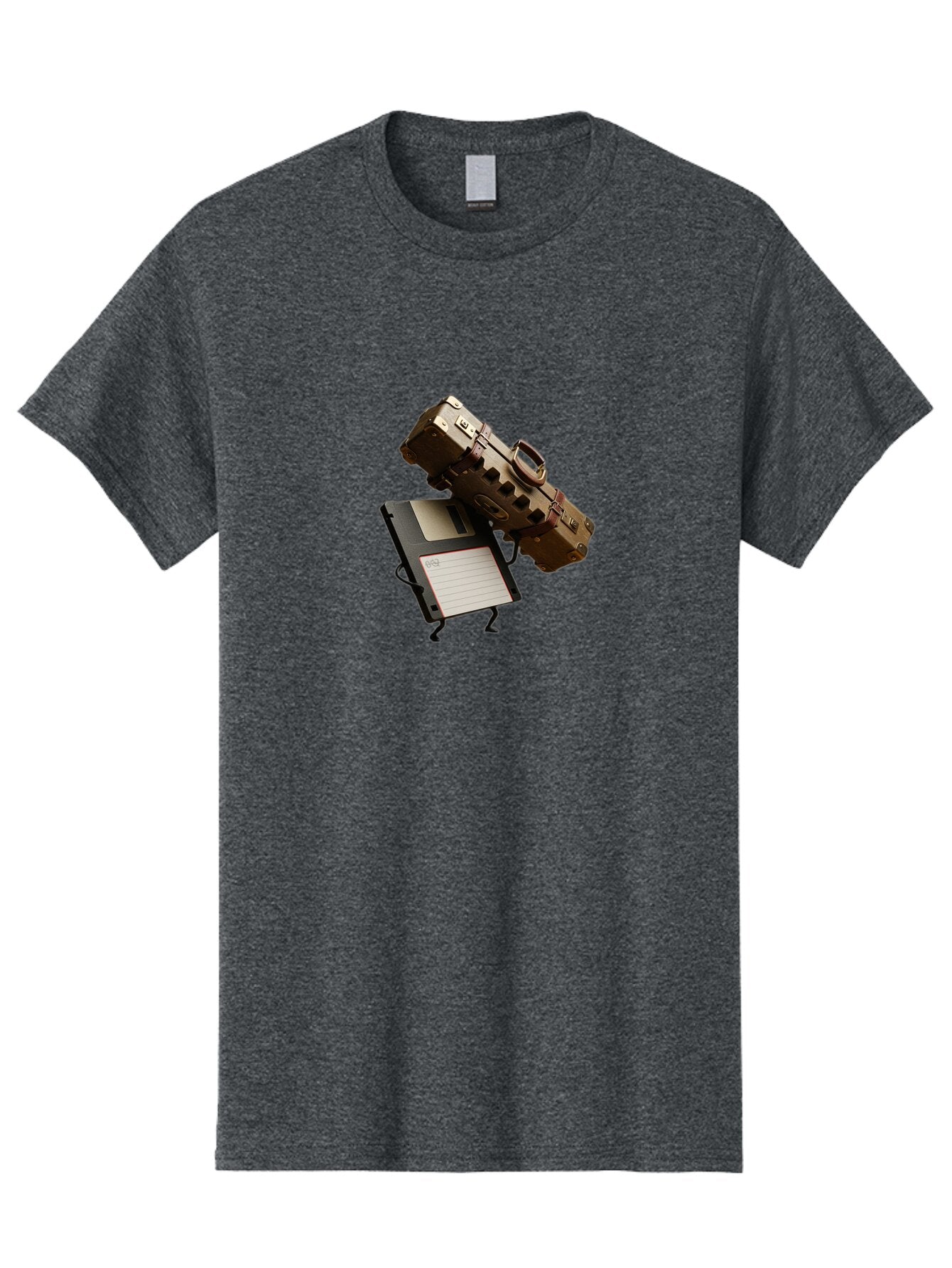 Floppy-Disk-And-Suitcase Men'S Graphic Tee, 100% Cotton, Comfortable Casual Summer Wear, Machine Washable, Vintage Camera, Old Camera, Antique Camera, Black Camera, Classic Photography, Photography Equipment, Nostalgic Device, Film Camera, Bao419 3