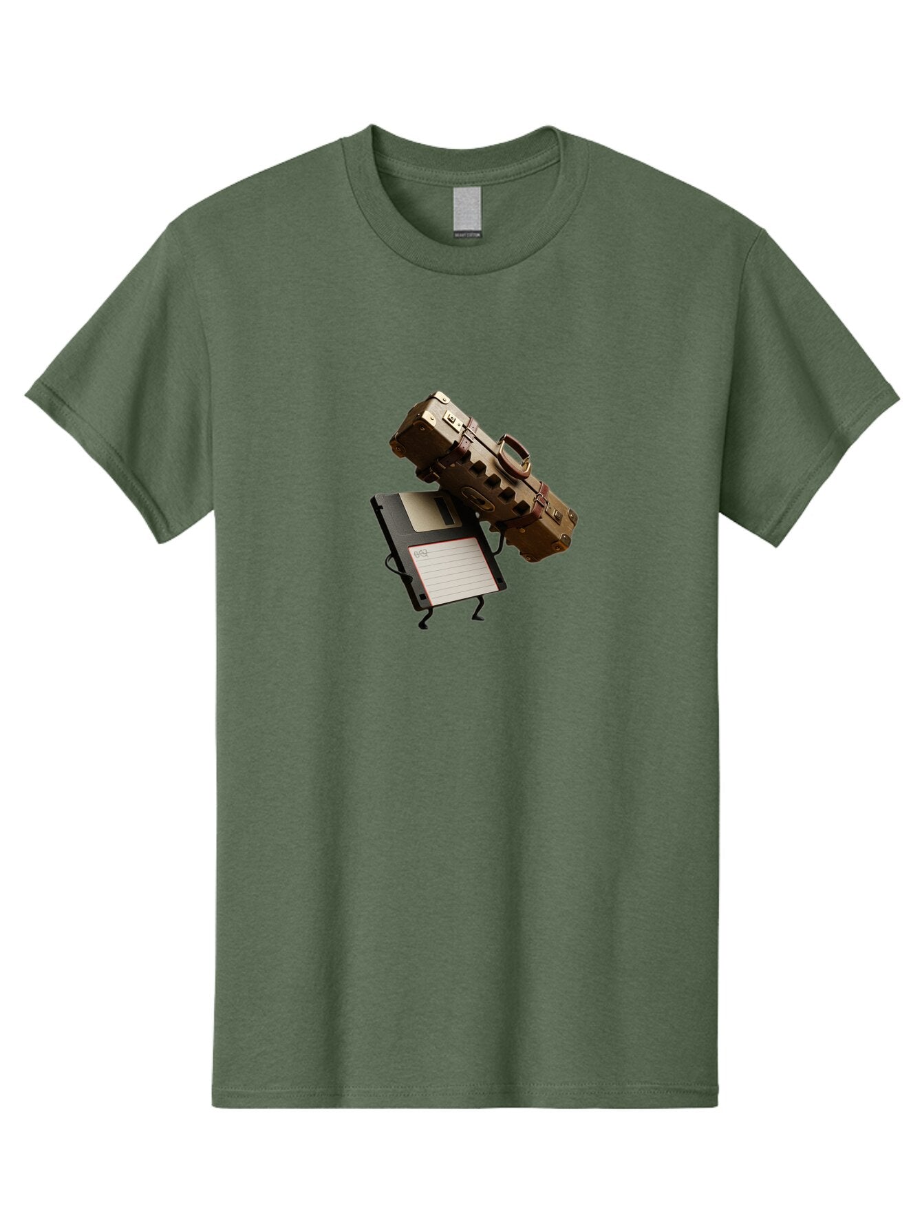 Floppy-Disk-And-Suitcase Men'S Graphic Tee, 100% Cotton, Comfortable Casual Summer Wear, Machine Washable, Vintage Camera, Old Camera, Antique Camera, Black Camera, Classic Photography, Photography Equipment, Nostalgic Device, Film Camera, Bao419 6