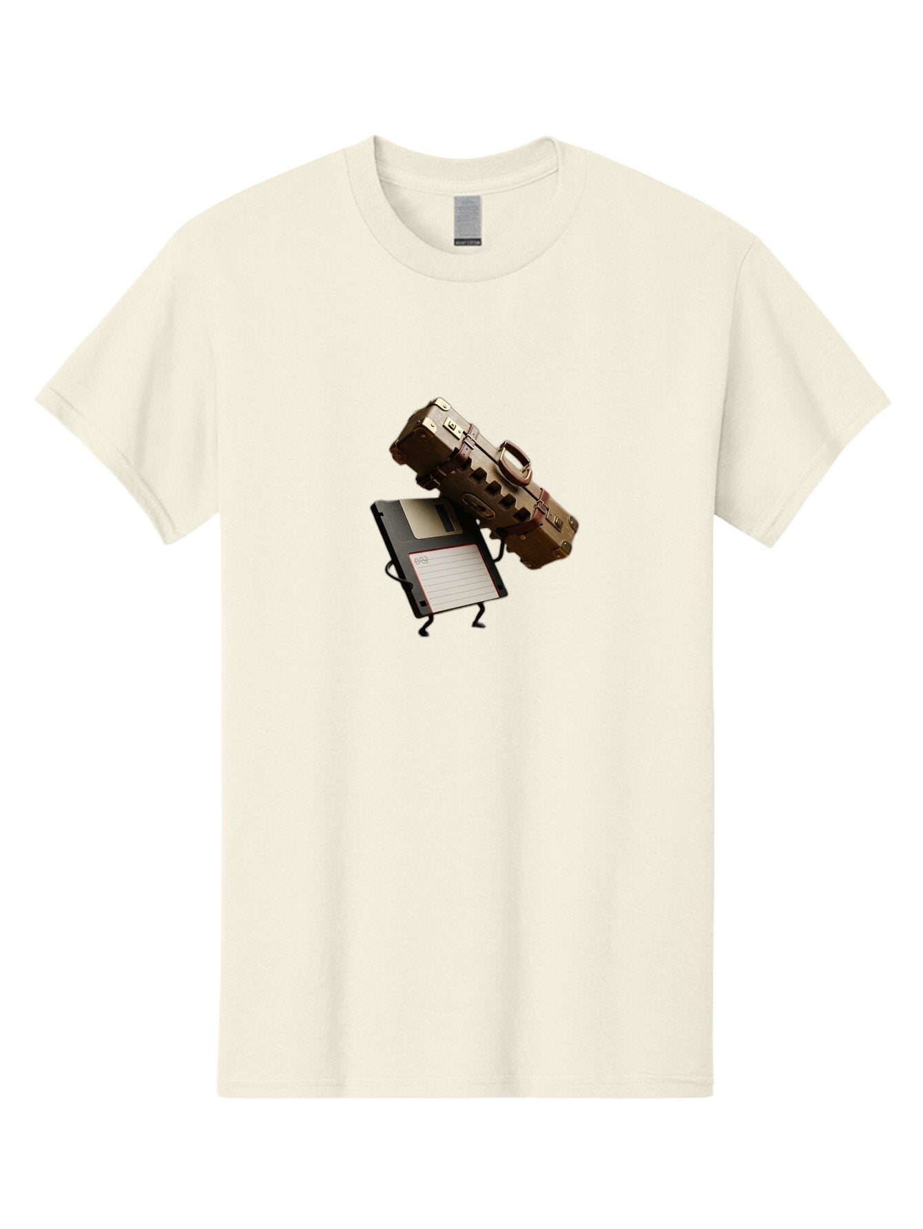 Floppy-Disk-And-Suitcase Men'S Graphic Tee, 100% Cotton, Comfortable Casual Summer Wear, Machine Washable, Vintage Camera, Old Camera, Antique Camera, Black Camera, Classic Photography, Photography Equipment, Nostalgic Device, Film Camera, Bao419 12