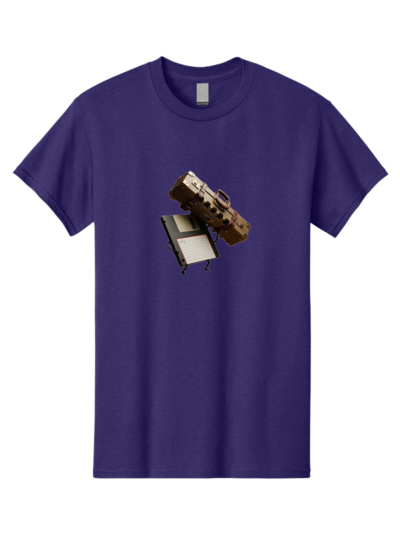 Floppy-Disk-And-Suitcase Men'S Graphic Tee, 100% Cotton, Comfortable Casual Summer Wear, Machine Washable, Vintage Camera, Old Camera, Antique Camera, Black Camera, Classic Photography, Photography Equipment, Nostalgic Device, Film Camera, Bao419 10