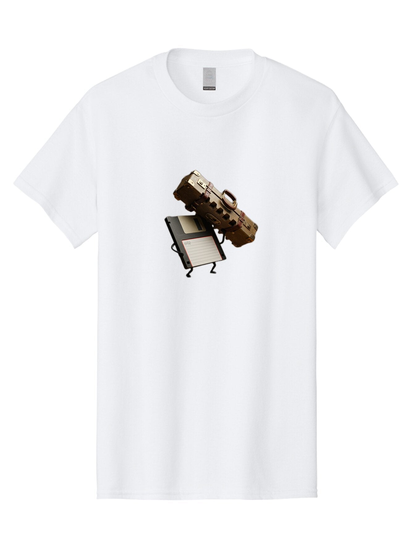Floppy-Disk-And-Suitcase Men'S Graphic Tee, 100% Cotton, Comfortable Casual Summer Wear, Machine Washable, Vintage Camera, Old Camera, Antique Camera, Black Camera, Classic Photography, Photography Equipment, Nostalgic Device, Film Camera, Bao419 4
