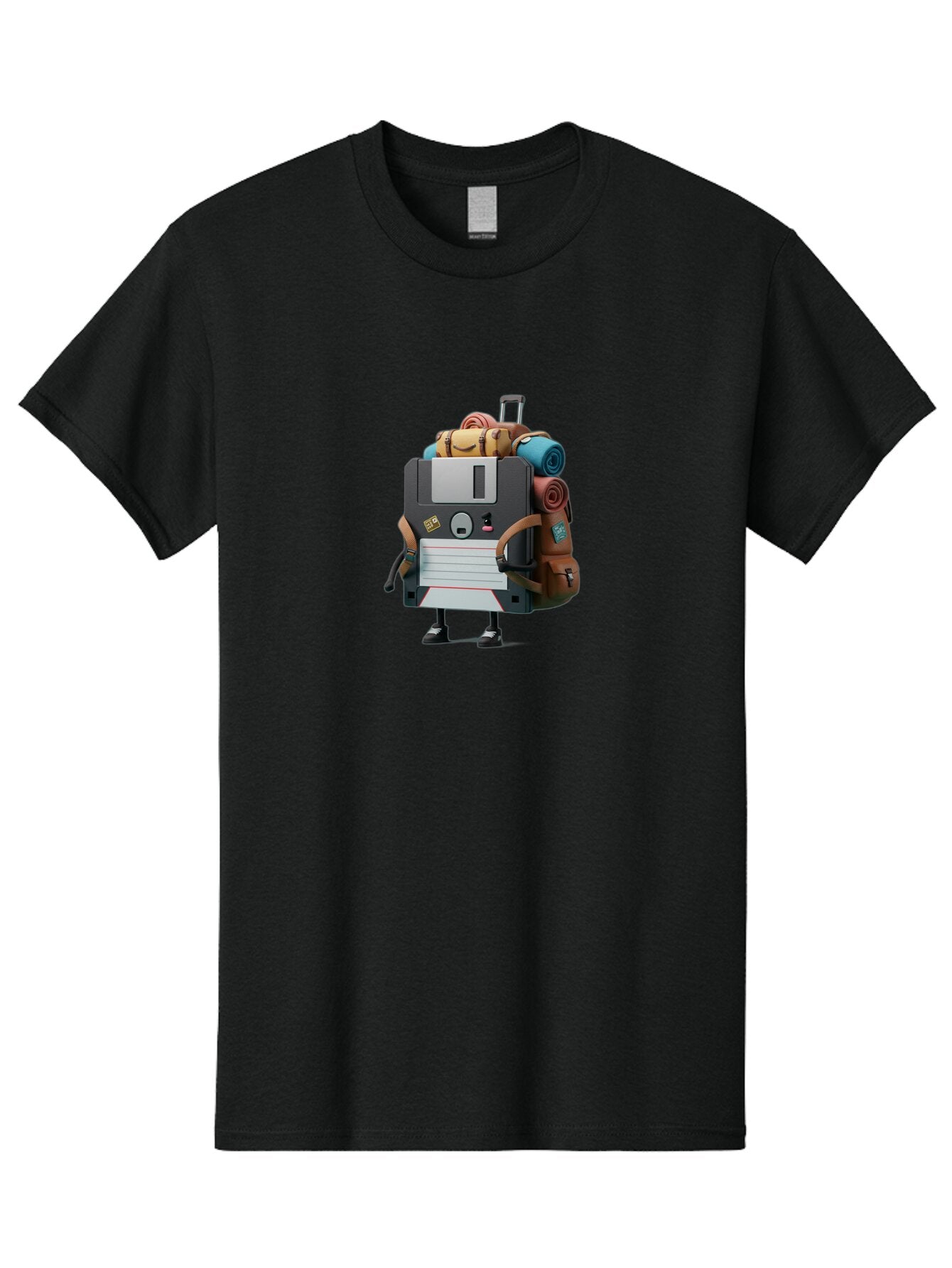 Floppy-Disk-Character Men'S Graphic Tee, 100% Cotton, Comfortable Casual Summer Wear, Machine Washable, Vintage Camera, Old Camera, Antique Camera, Black Camera, Classic Photography, Photography Equipment, Nostalgic Device, Film Camera, Bao420