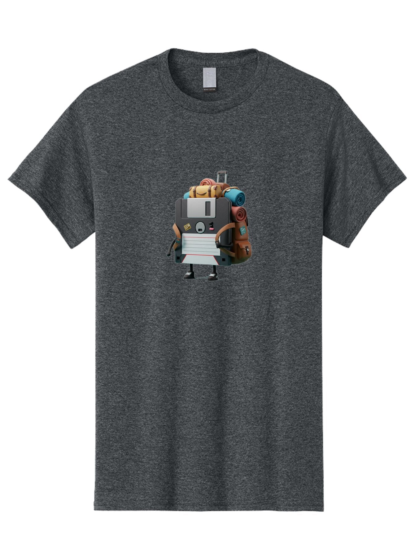 Floppy-Disk-Character Men'S Graphic Tee, 100% Cotton, Comfortable Casual Summer Wear, Machine Washable, Vintage Camera, Old Camera, Antique Camera, Black Camera, Classic Photography, Photography Equipment, Nostalgic Device, Film Camera, Bao420 7