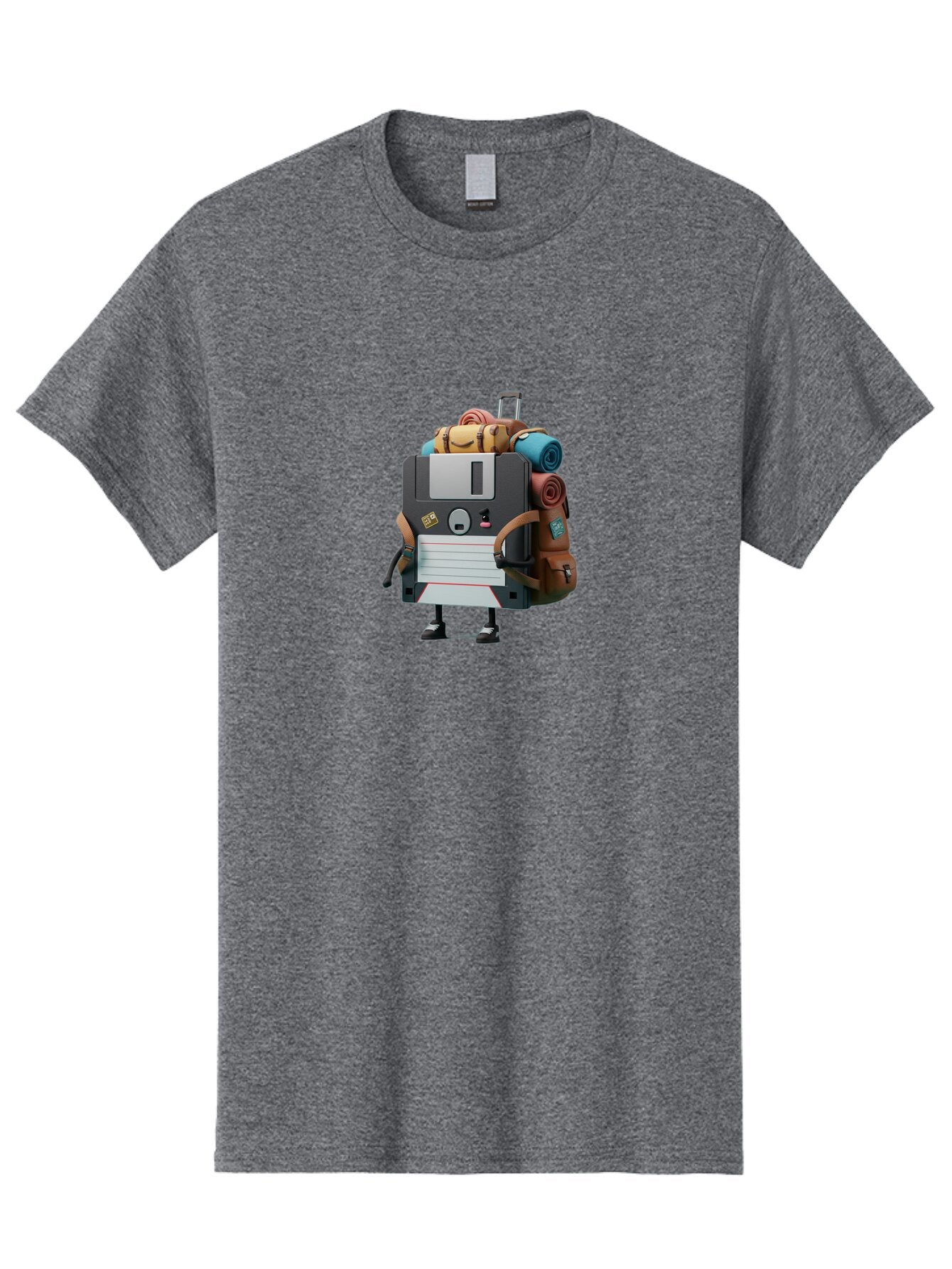 Floppy-Disk-Character Men'S Graphic Tee, 100% Cotton, Comfortable Casual Summer Wear, Machine Washable, Vintage Camera, Old Camera, Antique Camera, Black Camera, Classic Photography, Photography Equipment, Nostalgic Device, Film Camera, Bao420 5