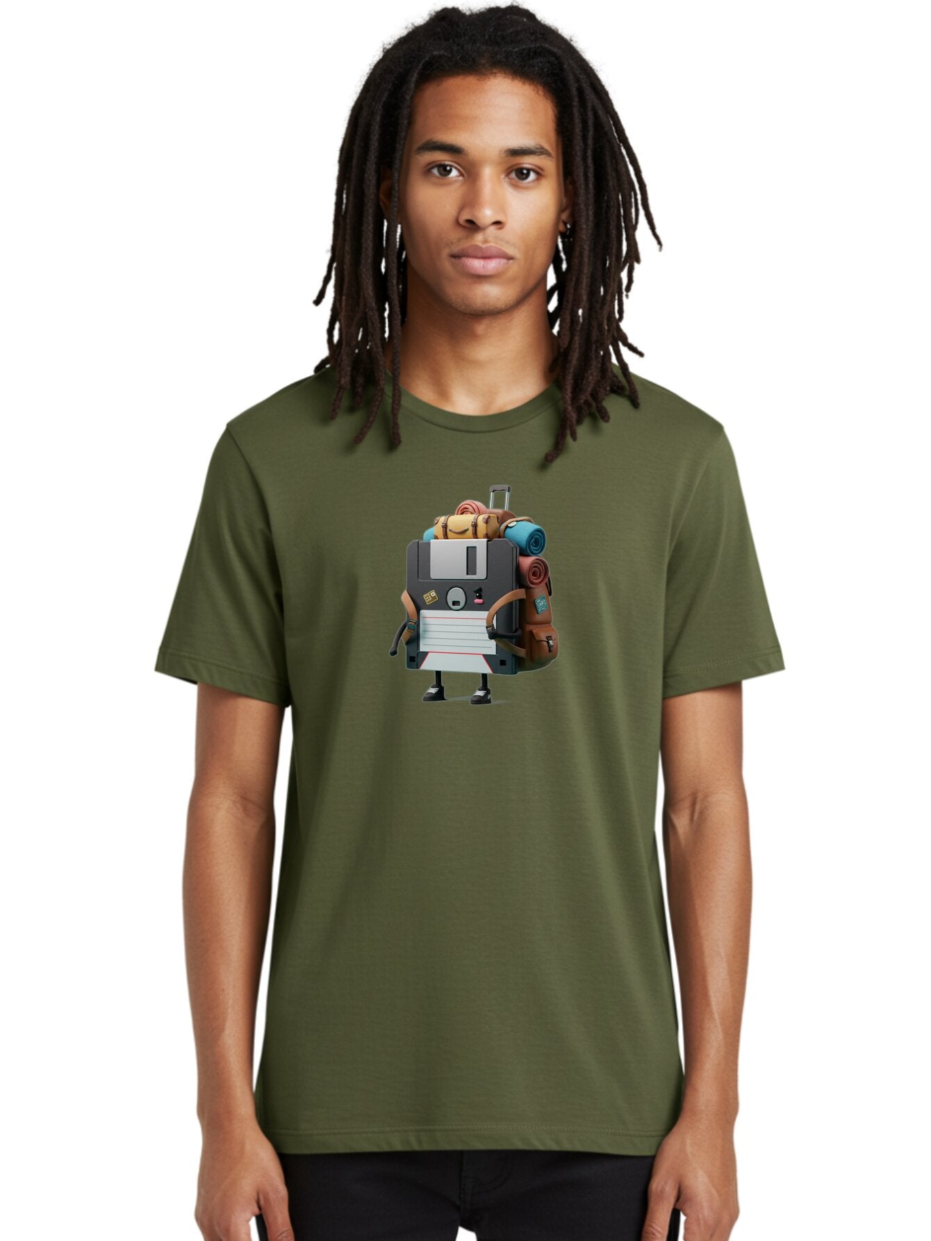 Floppy-Disk-Character Men'S Graphic Tee, 100% Cotton, Comfortable Casual Summer Wear, Machine Washable, Vintage Camera, Old Camera, Antique Camera, Black Camera, Classic Photography, Photography Equipment, Nostalgic Device, Film Camera, Bao420 28