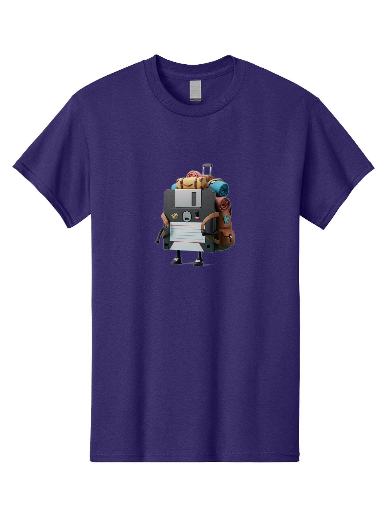 Floppy-Disk-Character Men'S Graphic Tee, 100% Cotton, Comfortable Casual Summer Wear, Machine Washable, Vintage Camera, Old Camera, Antique Camera, Black Camera, Classic Photography, Photography Equipment, Nostalgic Device, Film Camera, Bao420 4