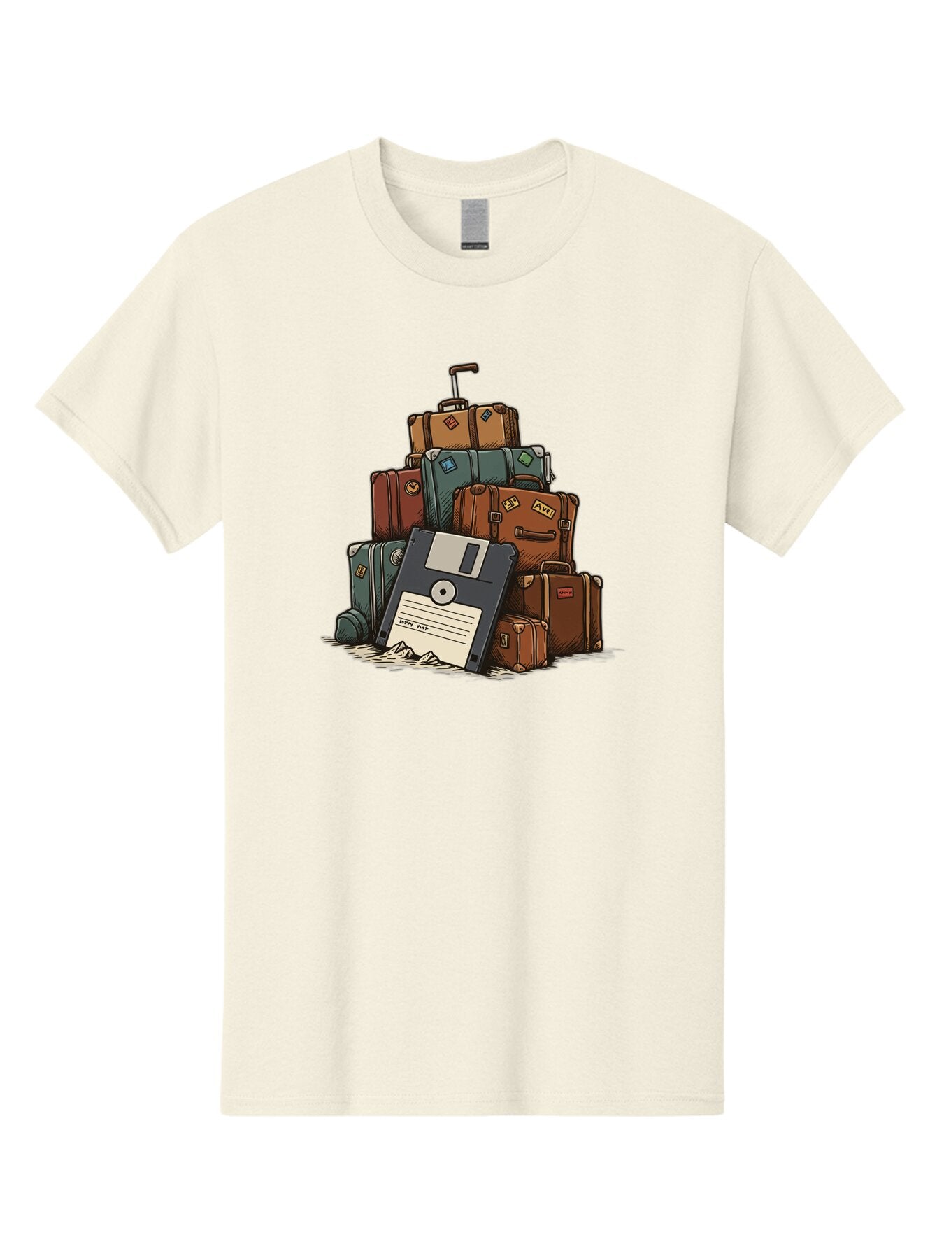 Floppy-Disk-Luggage Men'S Graphic Tee, 100% Cotton, Comfortable Casual Summer Wear, Machine Washable, Vintage Camera, Old Camera, Antique Camera, Black Camera, Classic Photography, Photography Equipment, Nostalgic Device, Film Camera, Bao422