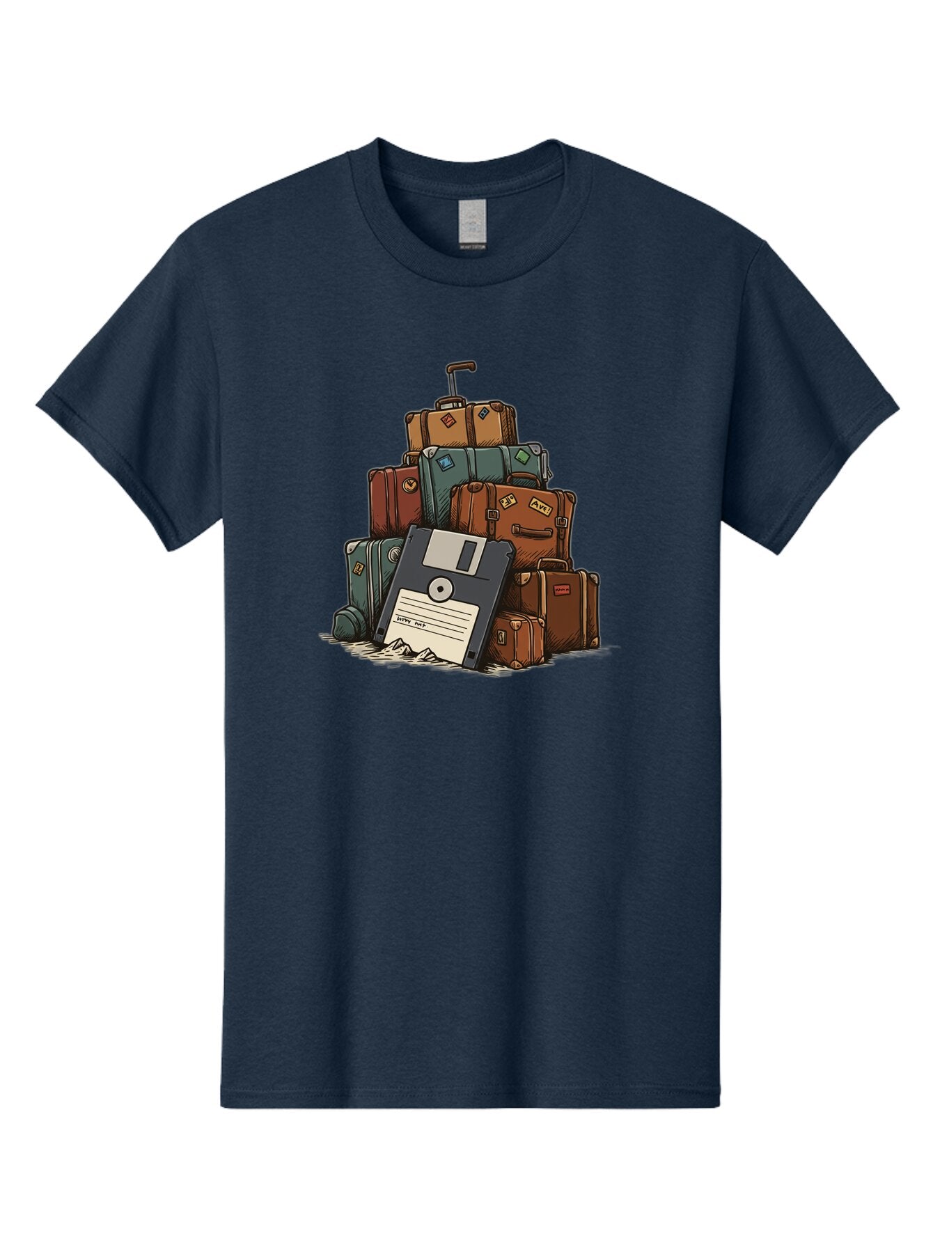 Floppy-Disk-Luggage Men'S Graphic Tee, 100% Cotton, Comfortable Casual Summer Wear, Machine Washable, Vintage Camera, Old Camera, Antique Camera, Black Camera, Classic Photography, Photography Equipment, Nostalgic Device, Film Camera, Bao422 11