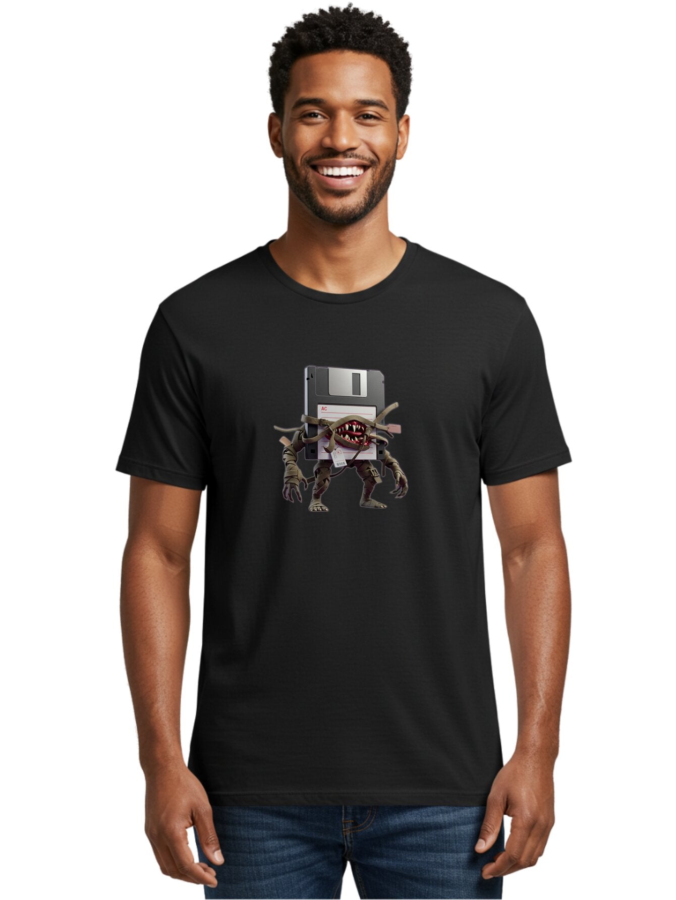 Floppy-Disk-Monster Men'S Graphic Tee, 100% Cotton, Comfortable Casual Summer Wear, Machine Washable, Vintage Camera, Old Camera, Antique Camera, Black Camera, Classic Photography, Photography Equipment, Nostalgic Device, Film Camera, Bao423 21