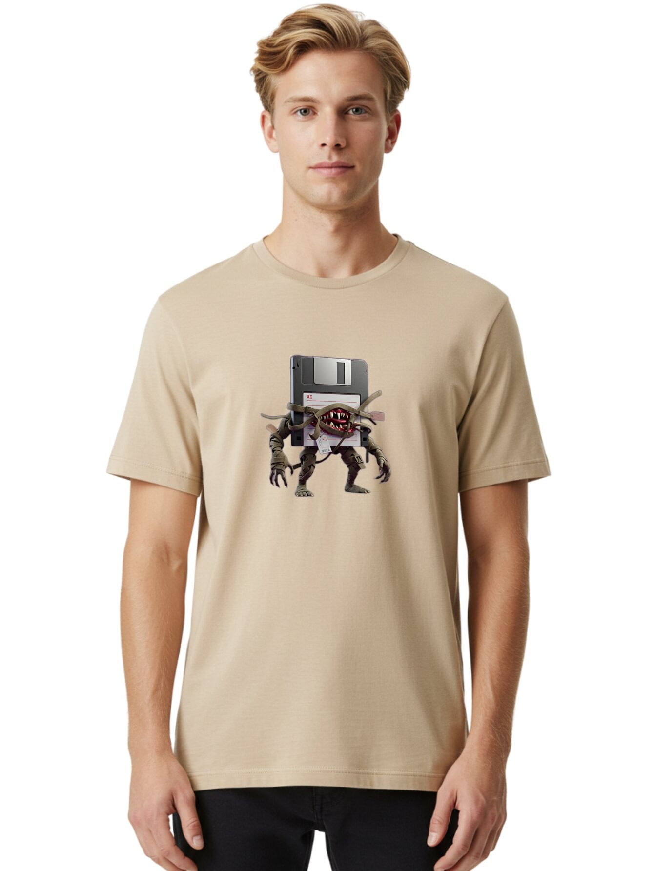Floppy-Disk-Monster Men'S Graphic Tee, 100% Cotton, Comfortable Casual Summer Wear, Machine Washable, Vintage Camera, Old Camera, Antique Camera, Black Camera, Classic Photography, Photography Equipment, Nostalgic Device, Film Camera, Bao423 20